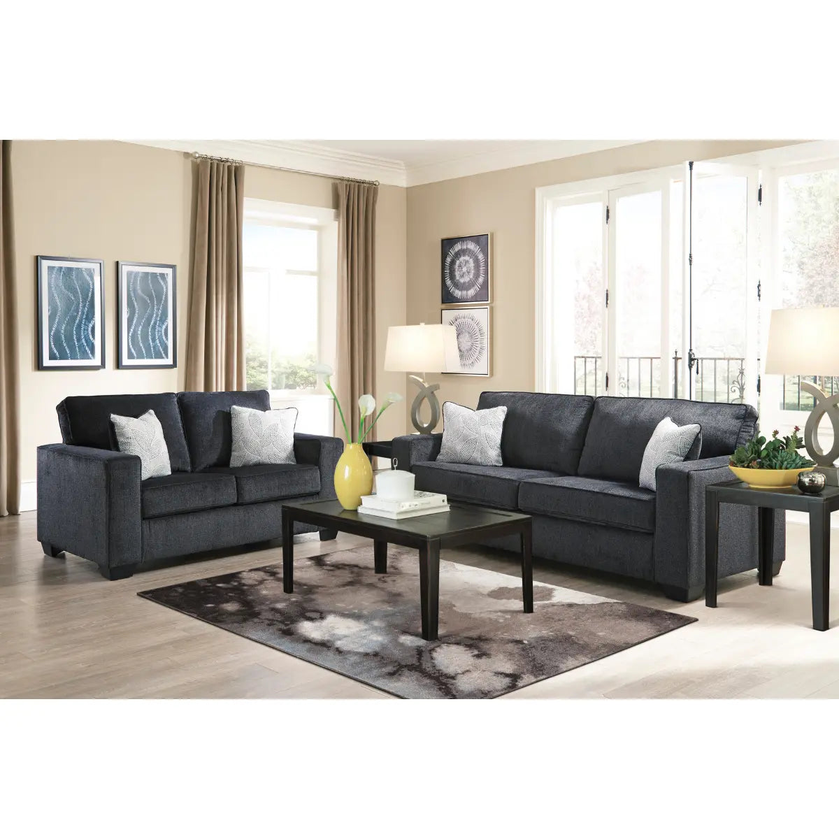 Ashley Altari Sofa Set in Slate.
