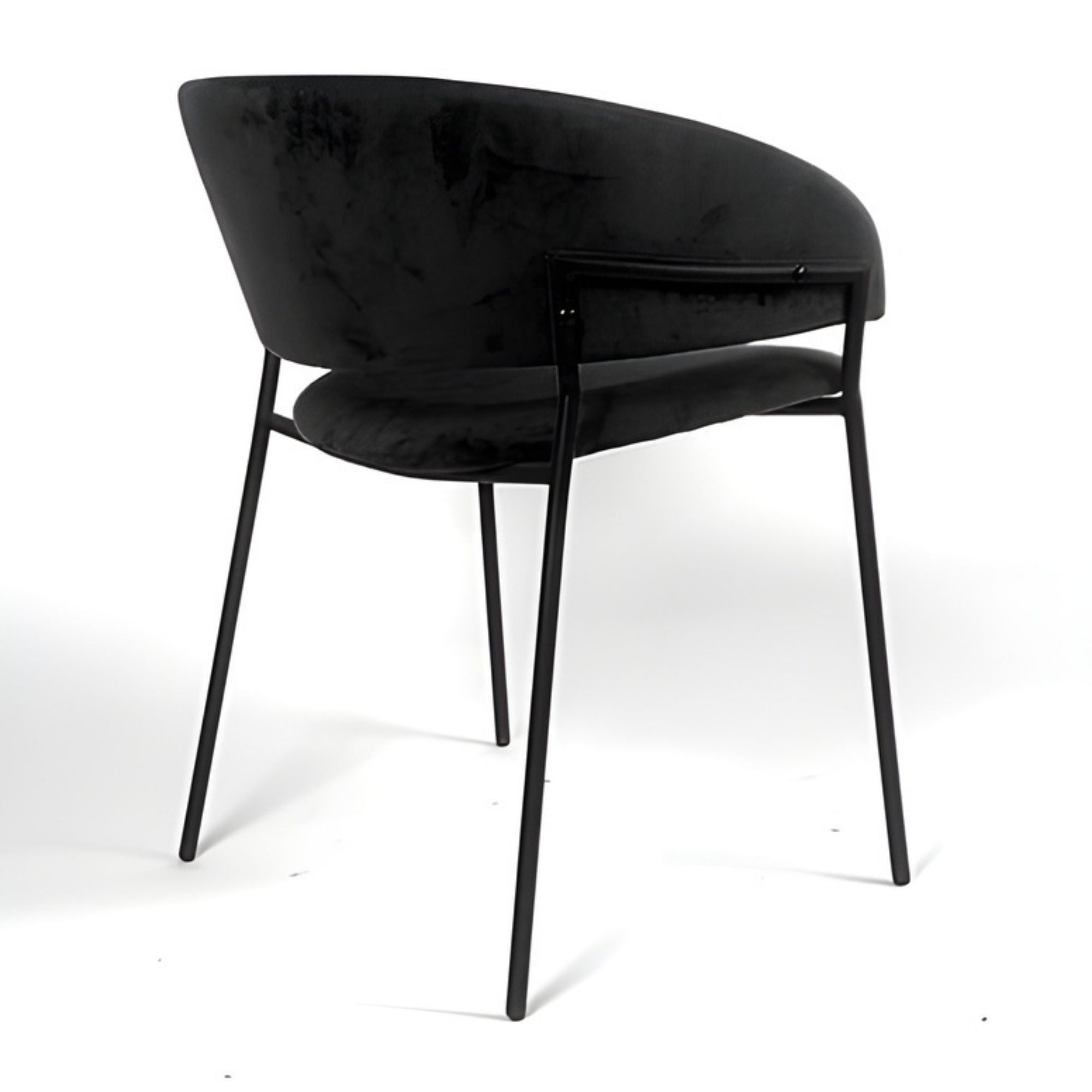 Set of two black Amanda dining chairs by Elite Living with sleek modern design and cushioned seats.