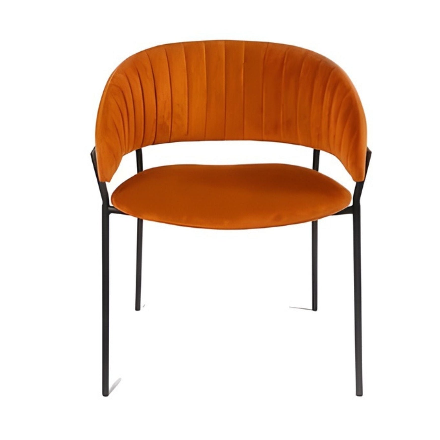 Set of two orange Amanda dining chairs by Elite Living featuring modern design and cushioned seats for comfortable dining.