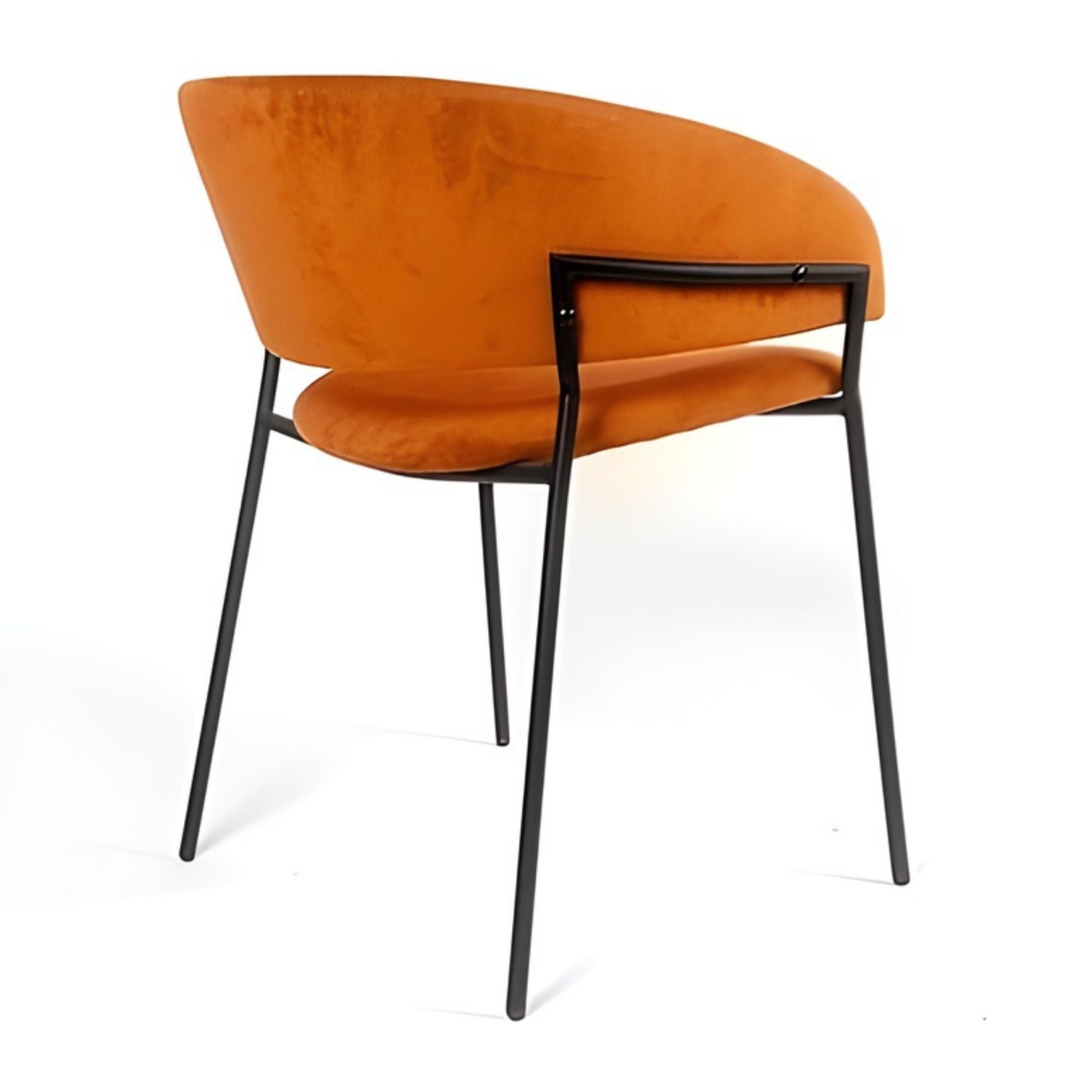 Pair of Amanda orange dining chairs by Elite Living, modern seating with sleek design and vibrant color for kitchen or dining room.