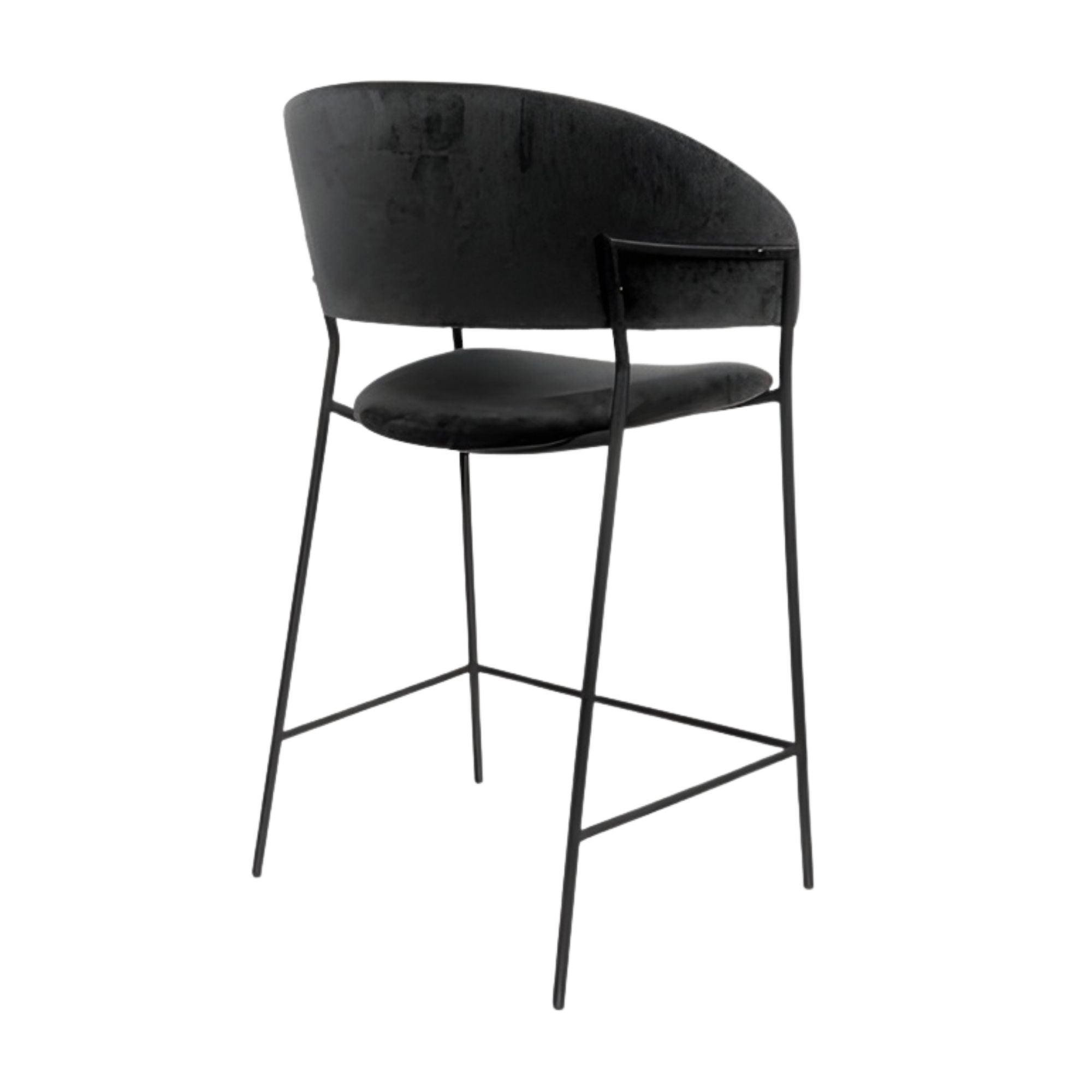 Black Amanda Stool by Elite Living, a stylish counter bar stool with a sleek design and comfortable seating.