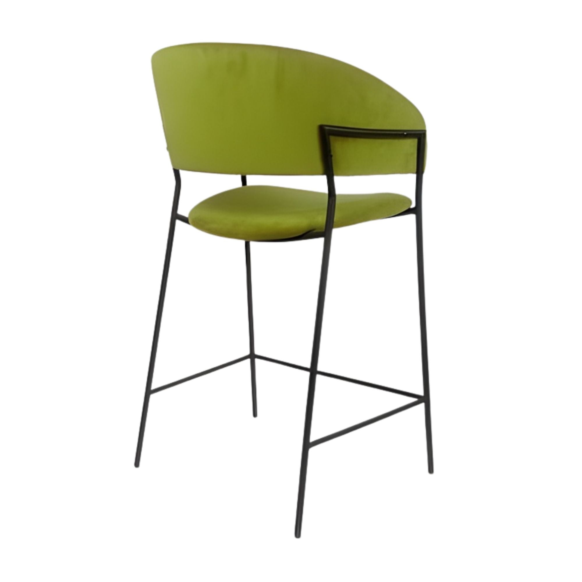 Green Amanda Counter Bar Stool by Elite Living with wooden legs and upholstered seat, showcasing modern design.