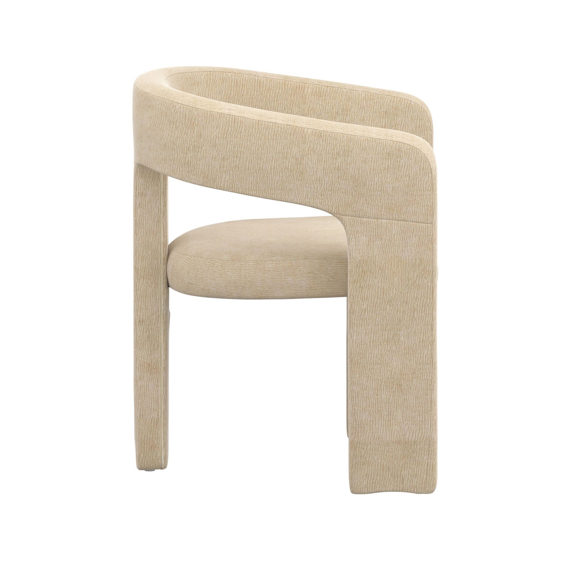 Chaise de salle à manger Caspian moderne du milieu du siècle, couleur sable (lot de 2)