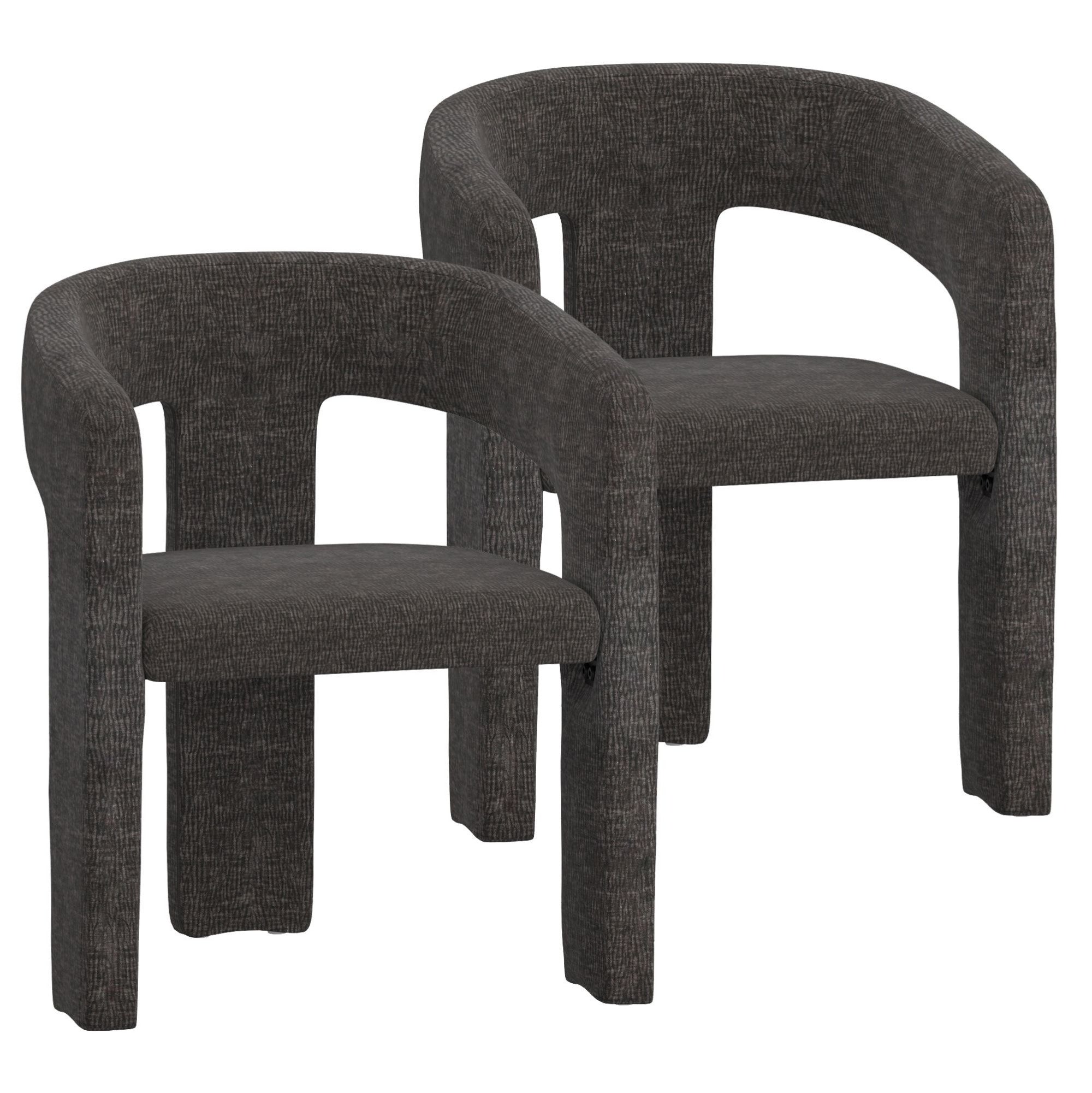 Chaise de salle à manger Caspian moderne du milieu du siècle, couleur sable (lot de 2)