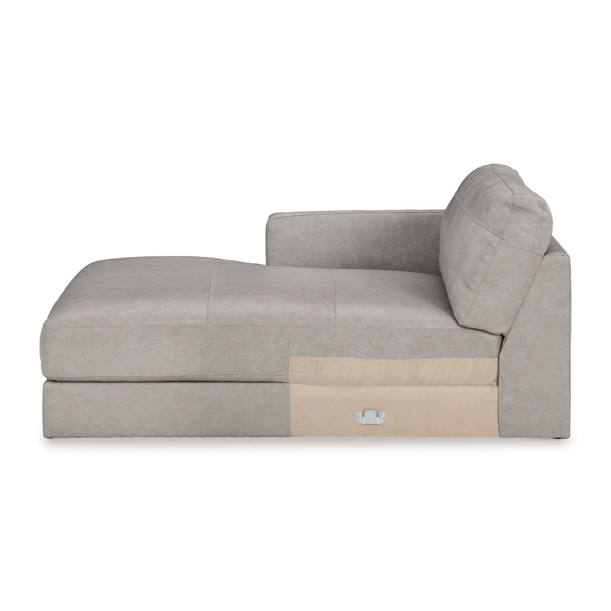 Amiata 2-Piece Leather Sectional with Chaise Light Grey