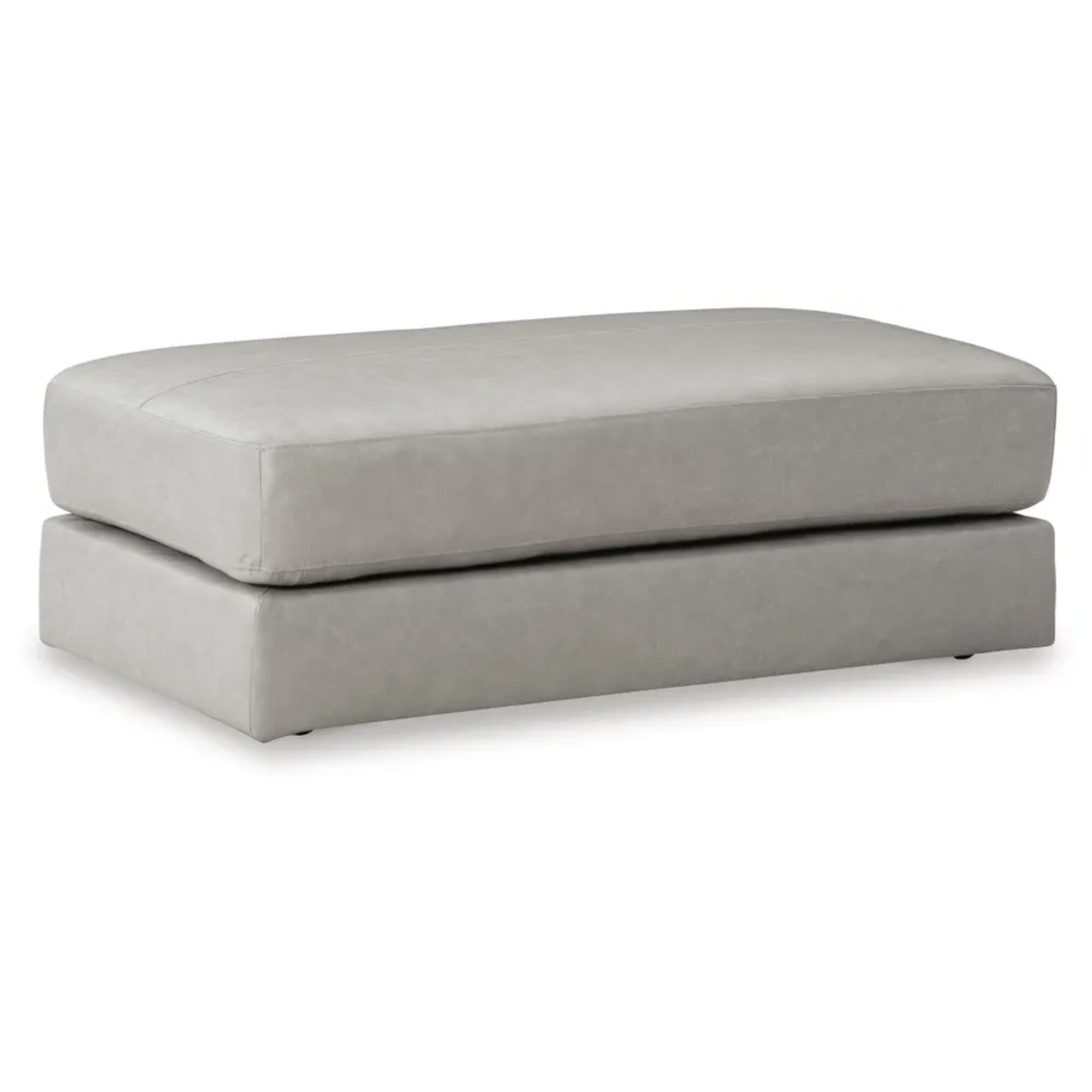 Amiata Oversized Leather Accent Ottoman