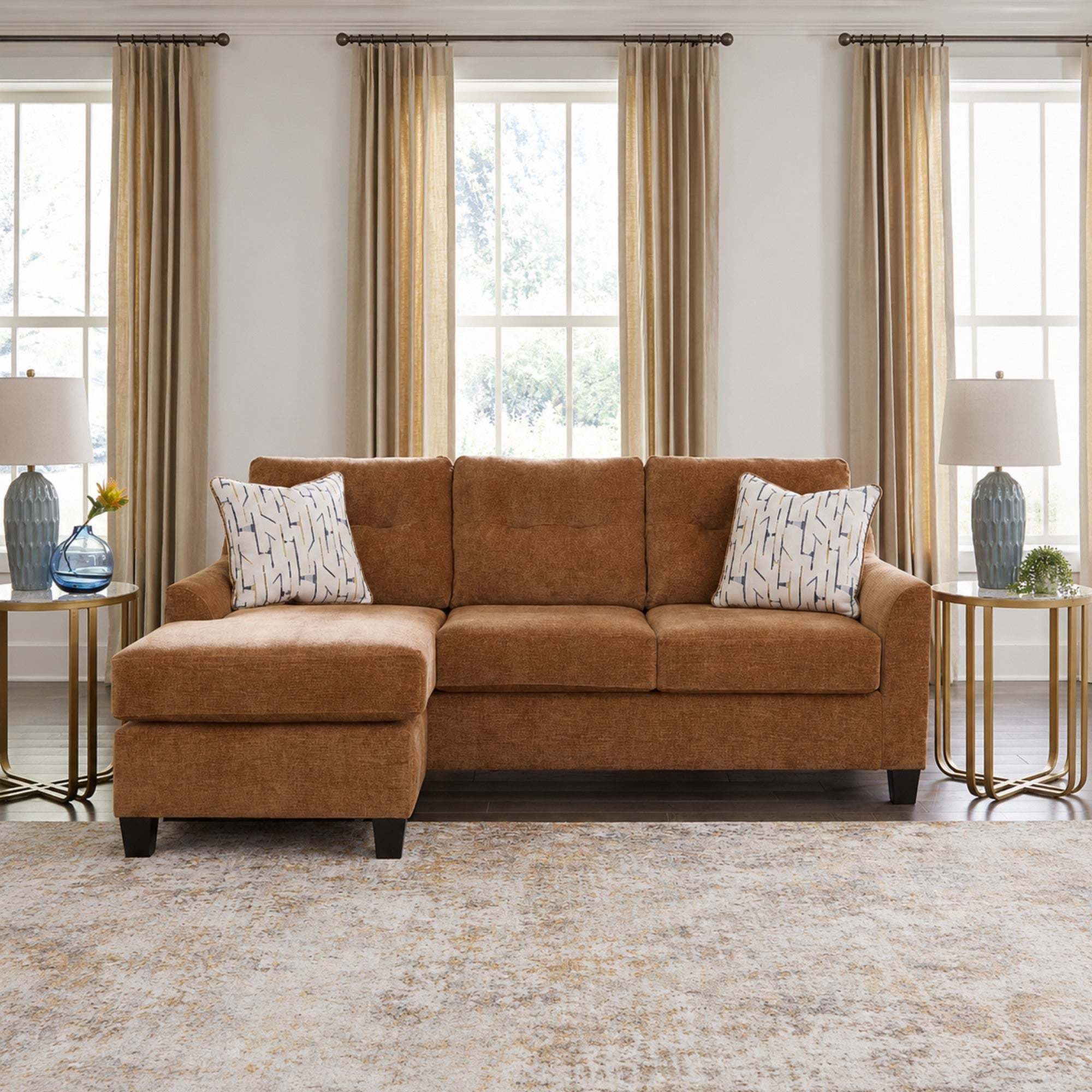 Amity Bay Reversible Sofa Sectional in Clay