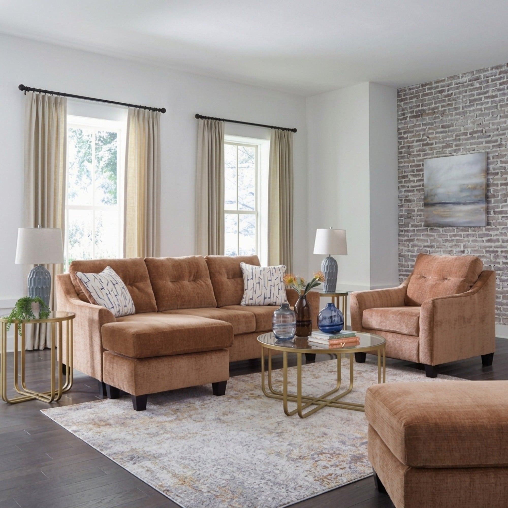 Amity Bay Reversible Sofa Sectional in Clay