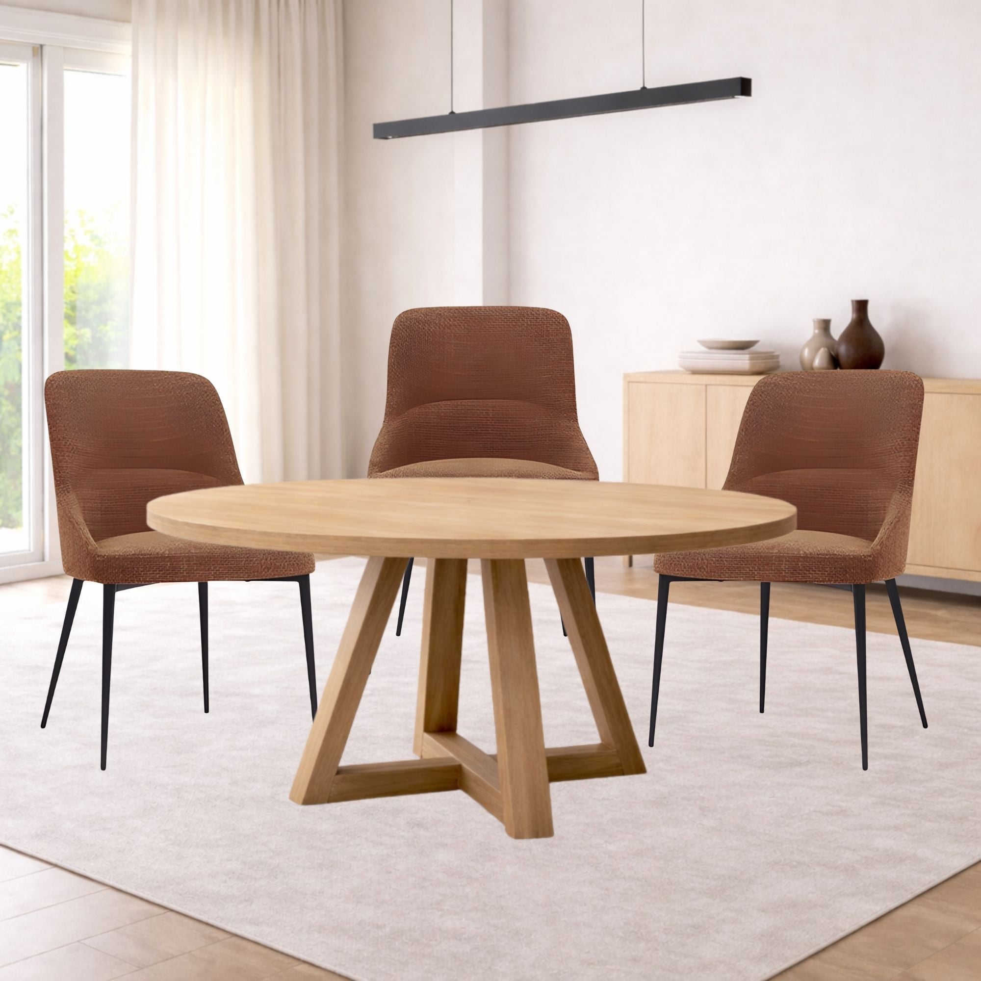 Orange Annecy Collection dining chair by Elite Living, showcasing a stylish modern design with a cushioned seat and sleek legs.