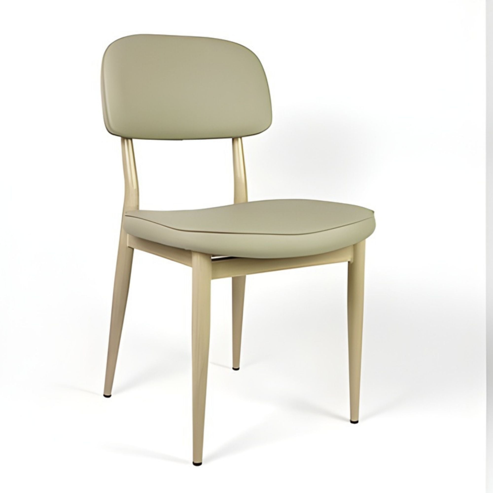 Beige Anton dining chair by Elite Living with a modern design, featuring a cushioned seat and sleek wooden legs.