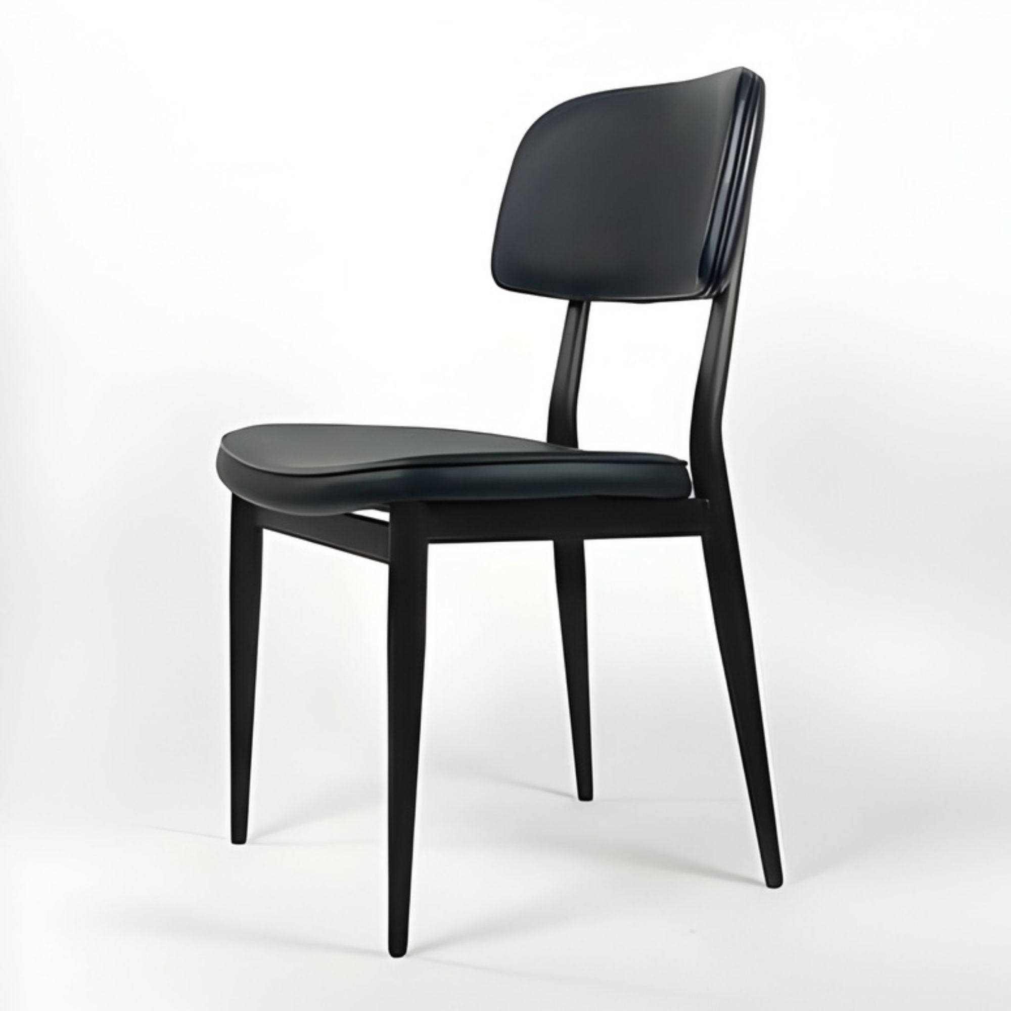 Black Anton dining chair by Elite Living with sleek design and wooden legs, perfect for modern dining rooms.