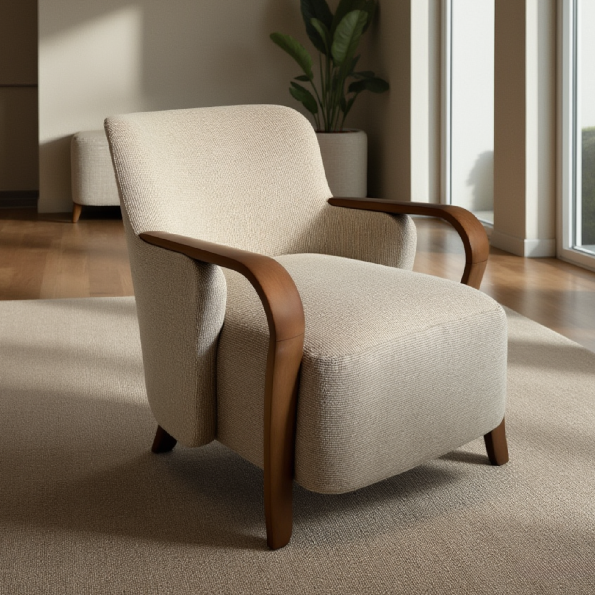 Arden Accent Chair: Taupe Fabric
