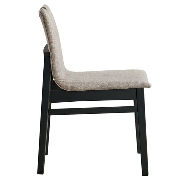 World Wide Argyle extendable dining table set with beige and black dining chairs, 66–94-inch black table