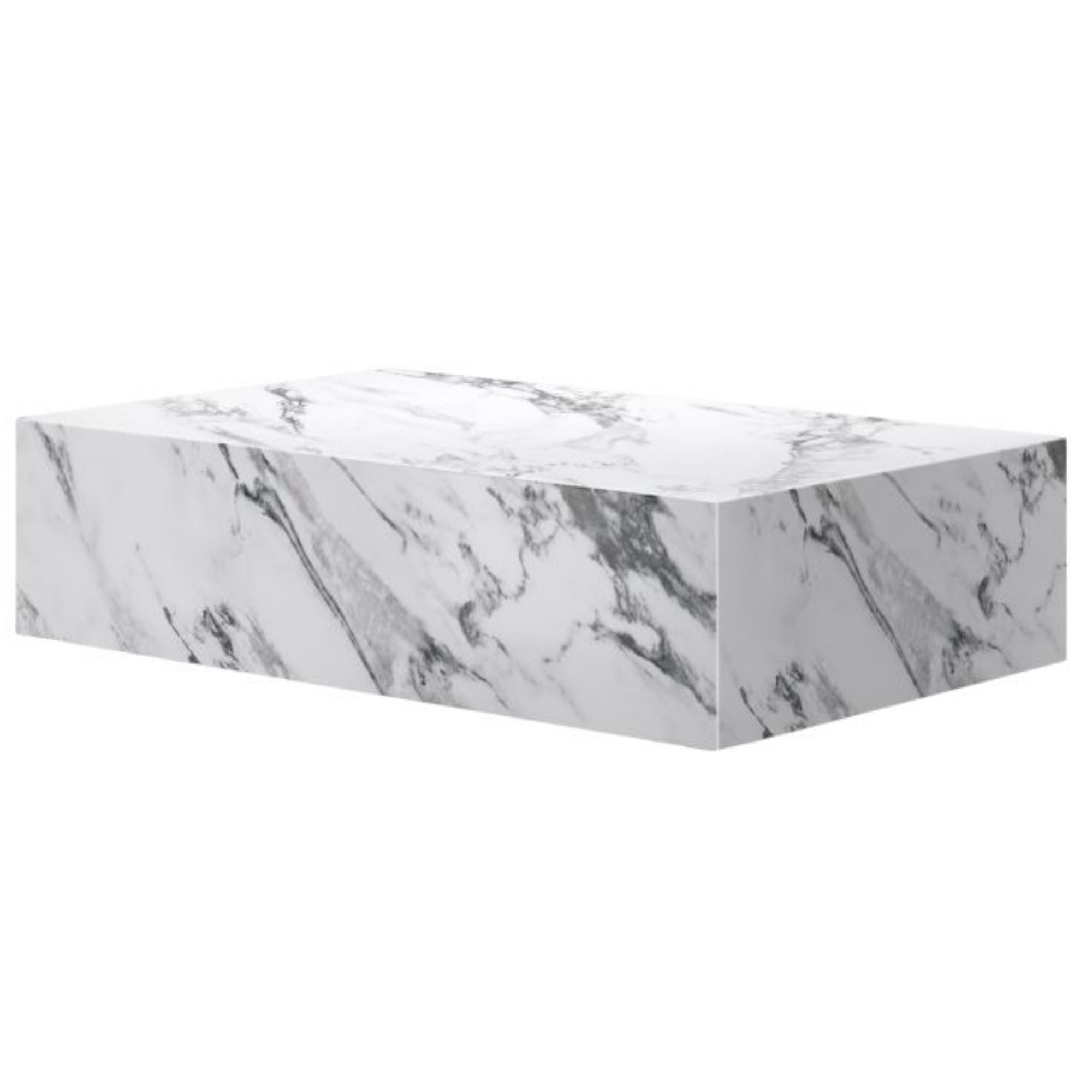 Rectangular Artemis coffee table in Bulgari white with sleek modern design, crafted by World Wide.