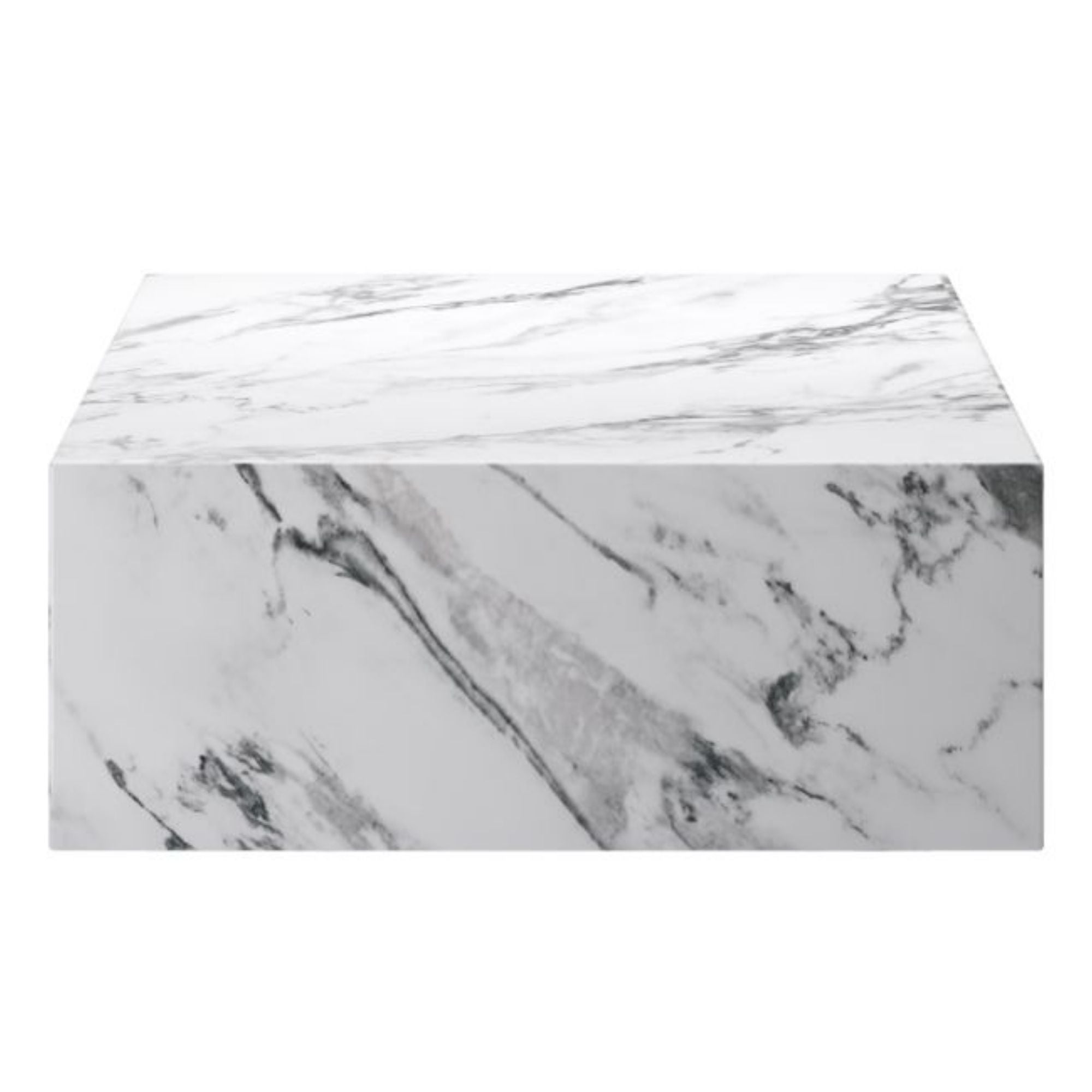 Rectangular Artemis coffee table in Bulgari white with sleek modern design, from World Wide, showcasing smooth surface and sturdy legs.