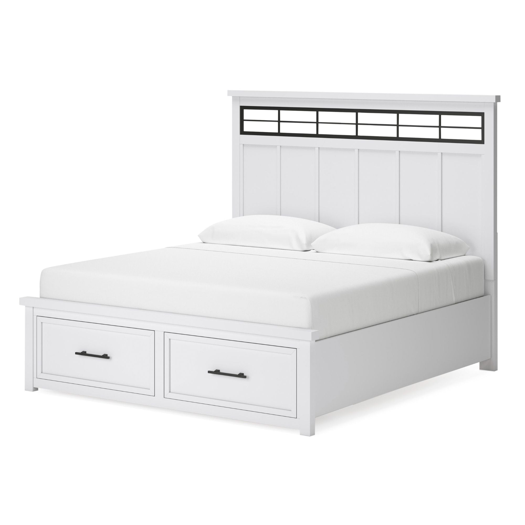 Ashbryn Panel Storage Bed White
