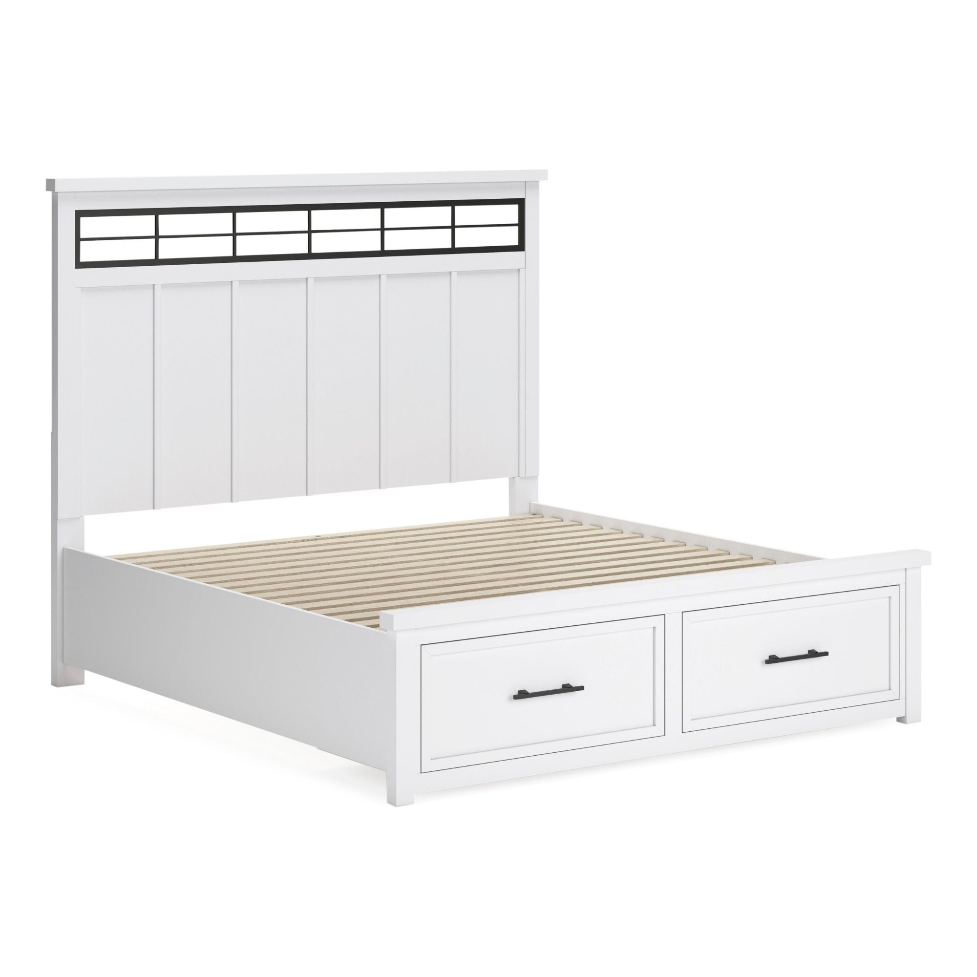 Ashbryn Panel Storage Bed White