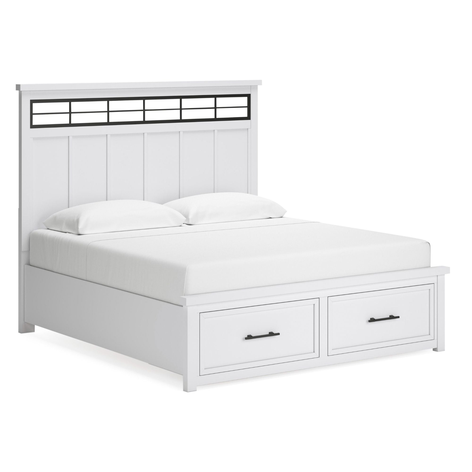 Ashbryn Panel Storage Bed White