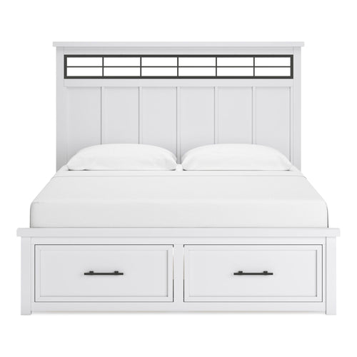 Ashbryn Panel Storage Bed White