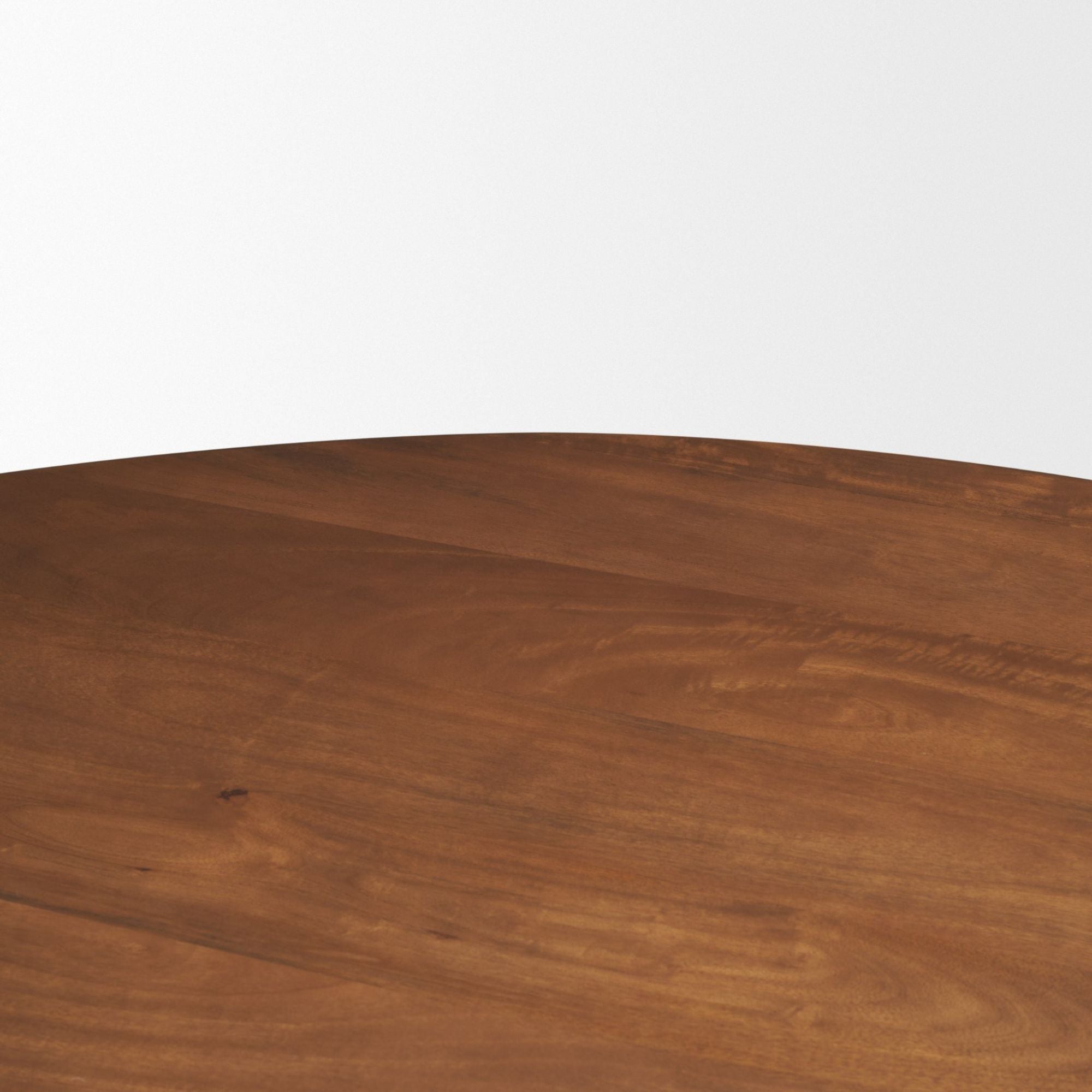 Mid-brown wood Mercana Atlas Collection 60-inch dining table with sturdy legs and smooth surface, perfect for family meals.