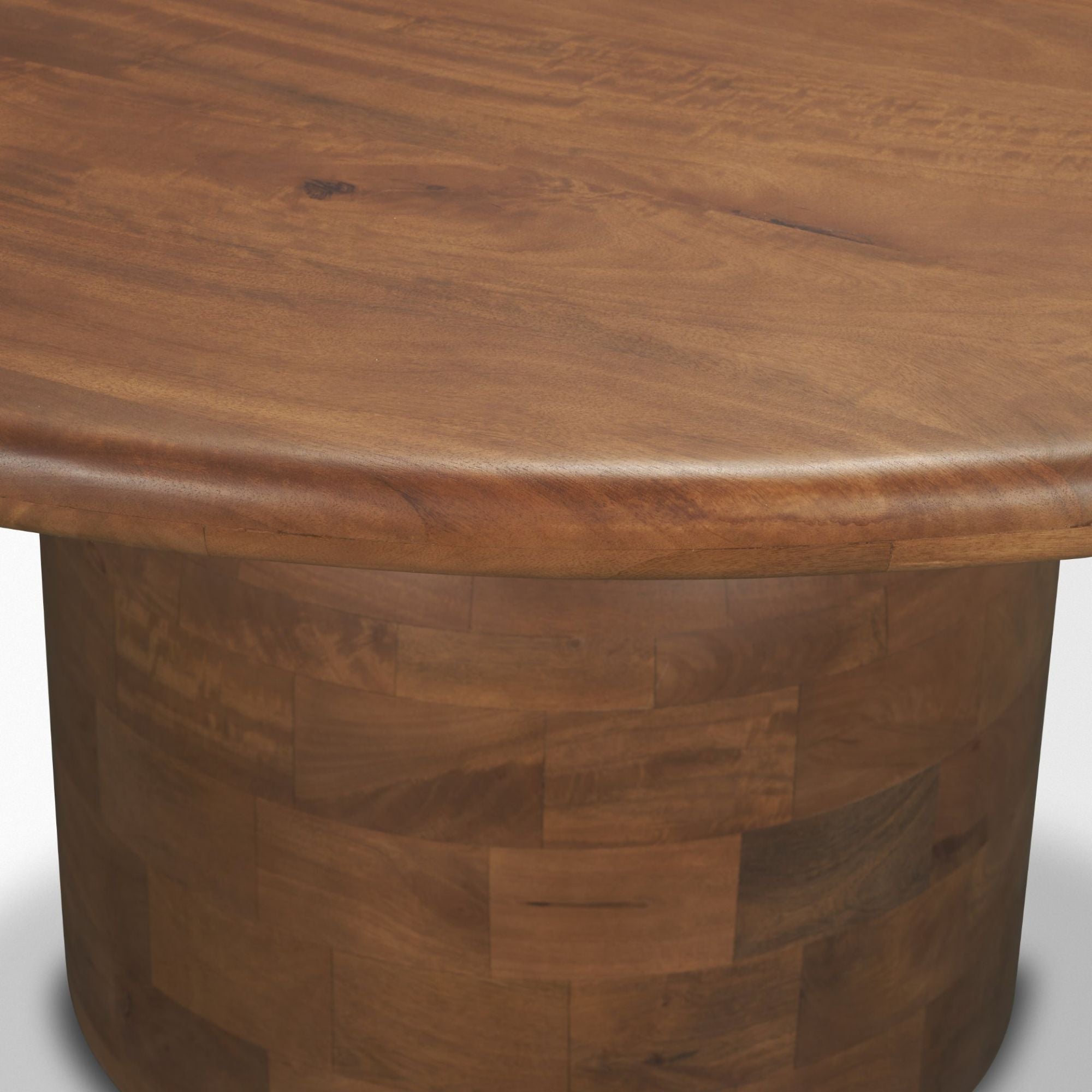 Mid-brown wood Mercana Atlas Collection 60-inch dining table with sturdy design and smooth finish, ideal for dining rooms.