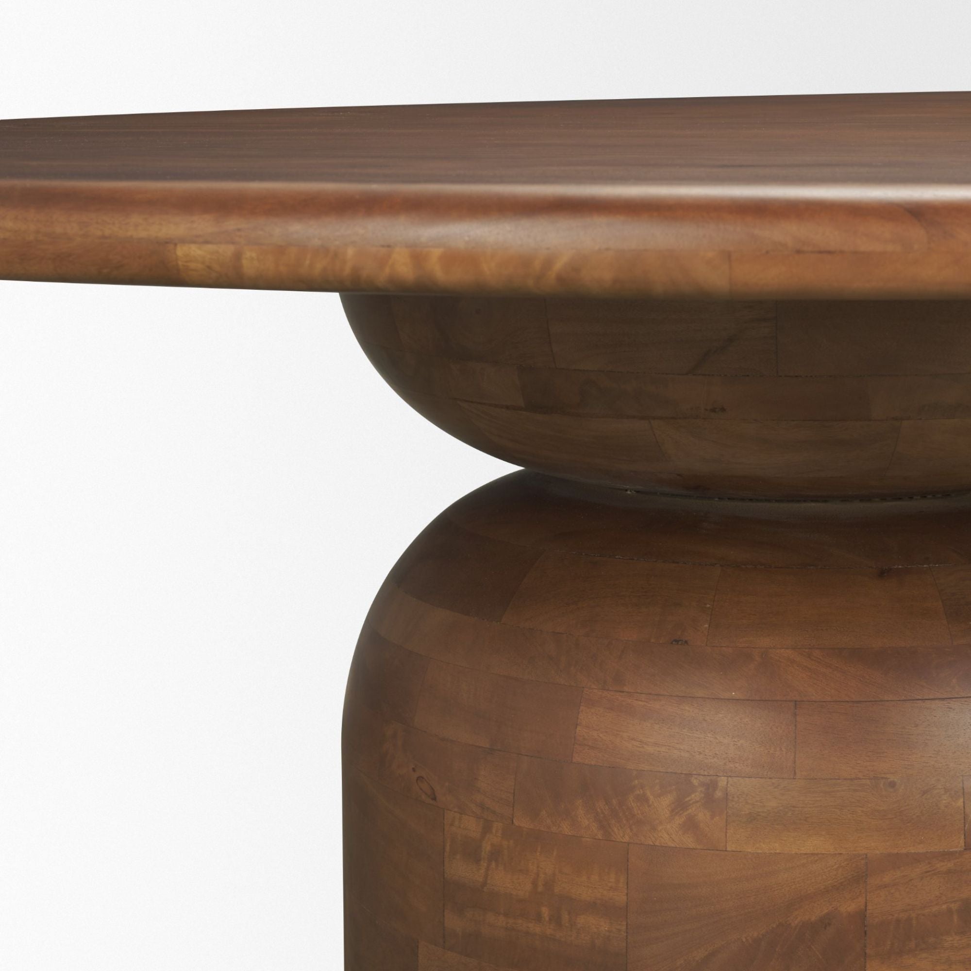Mid-brown wood Mercana Atlas Collection 60-inch dining table with a smooth tabletop and sturdy legs, perfect for family meals.