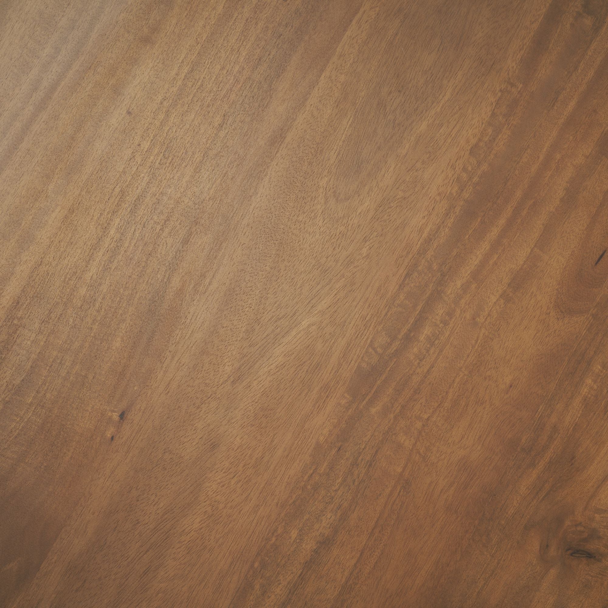 Mid-brown wood Mercana Atlas Collection 60-inch dining table with sleek, modern design and sturdy construction.