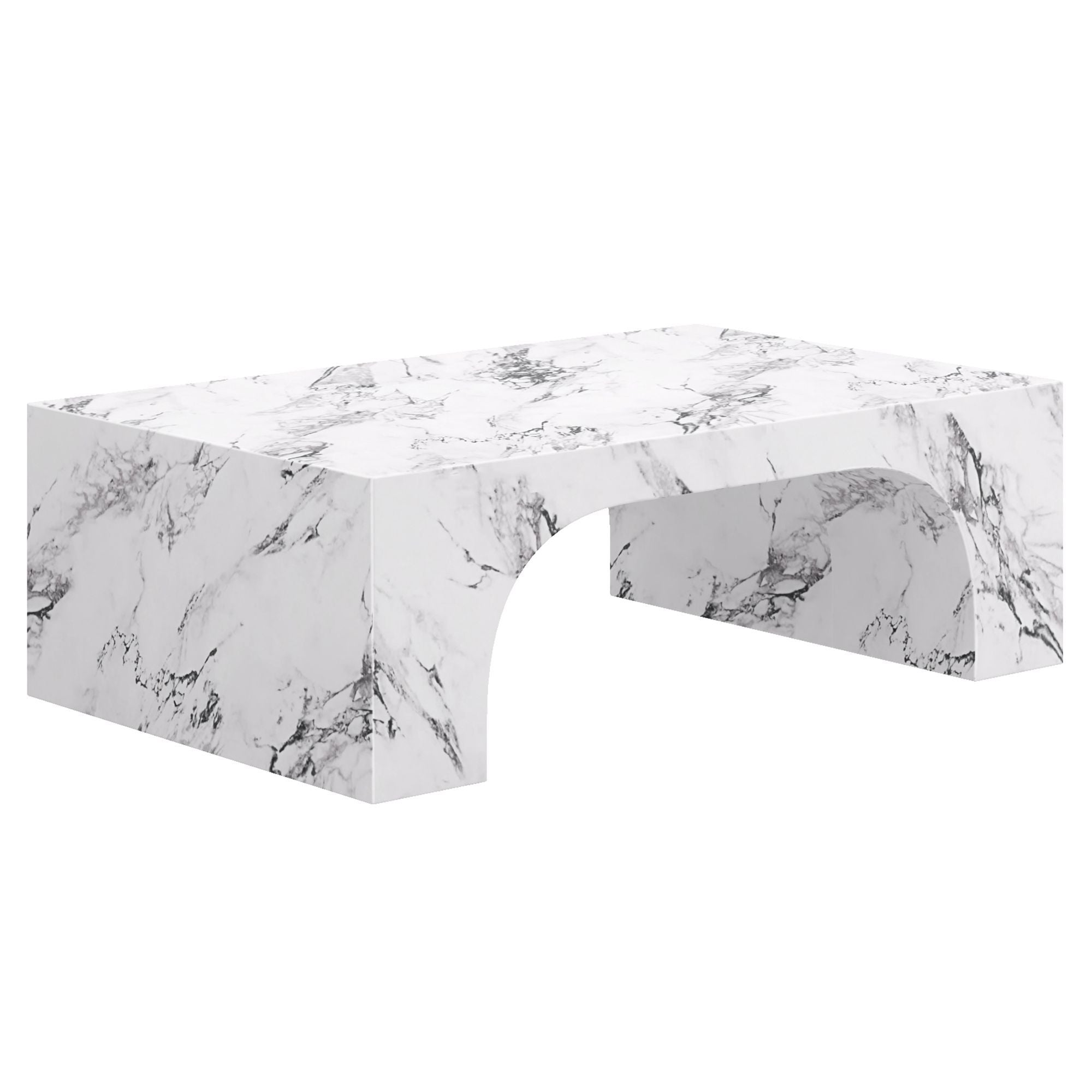 Atticus rectangular coffee table in Bulgari white with sleek modern design, made by World Wide.