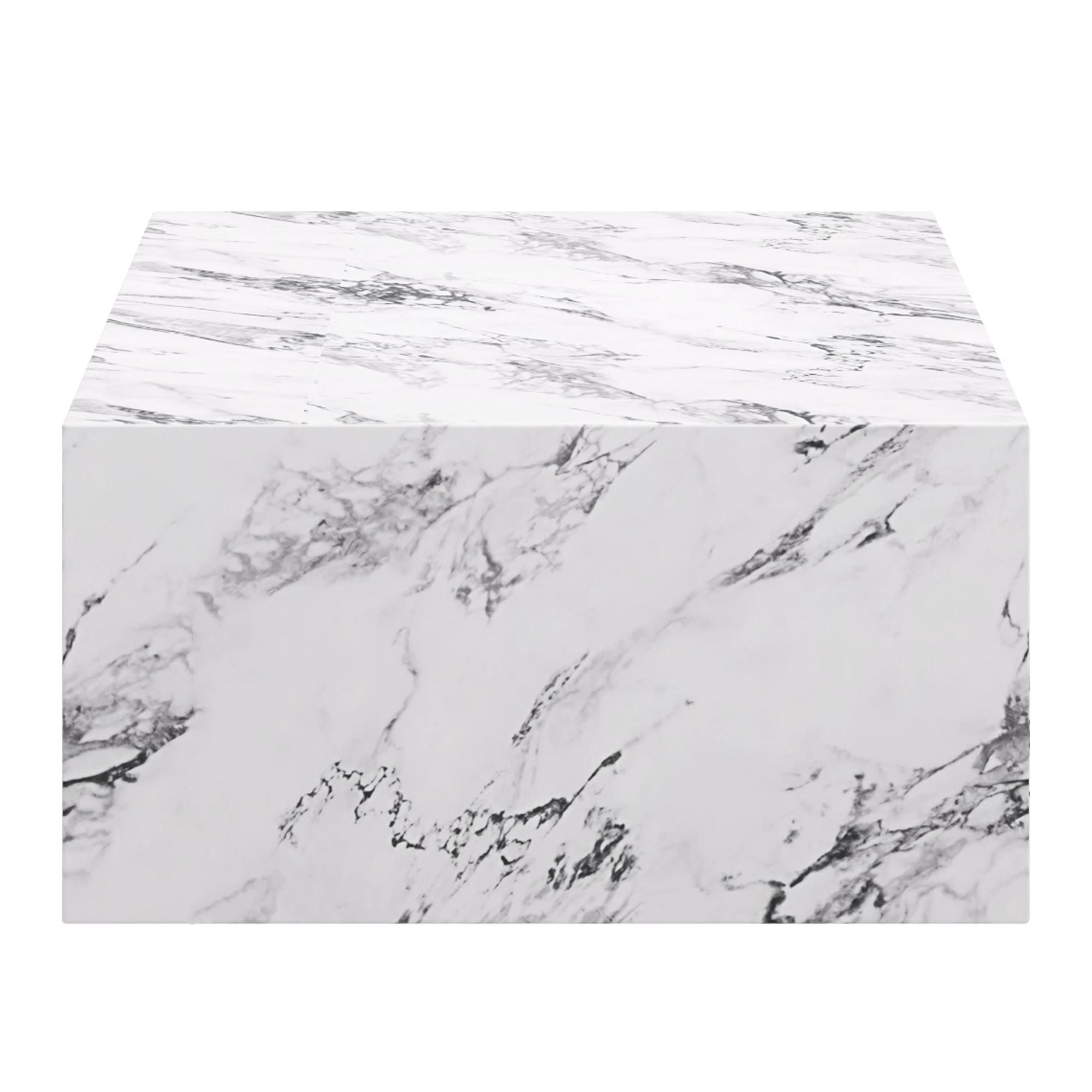 Rectangular Atticus coffee table in Bulgari white with sleek modern design, made by World Wide.