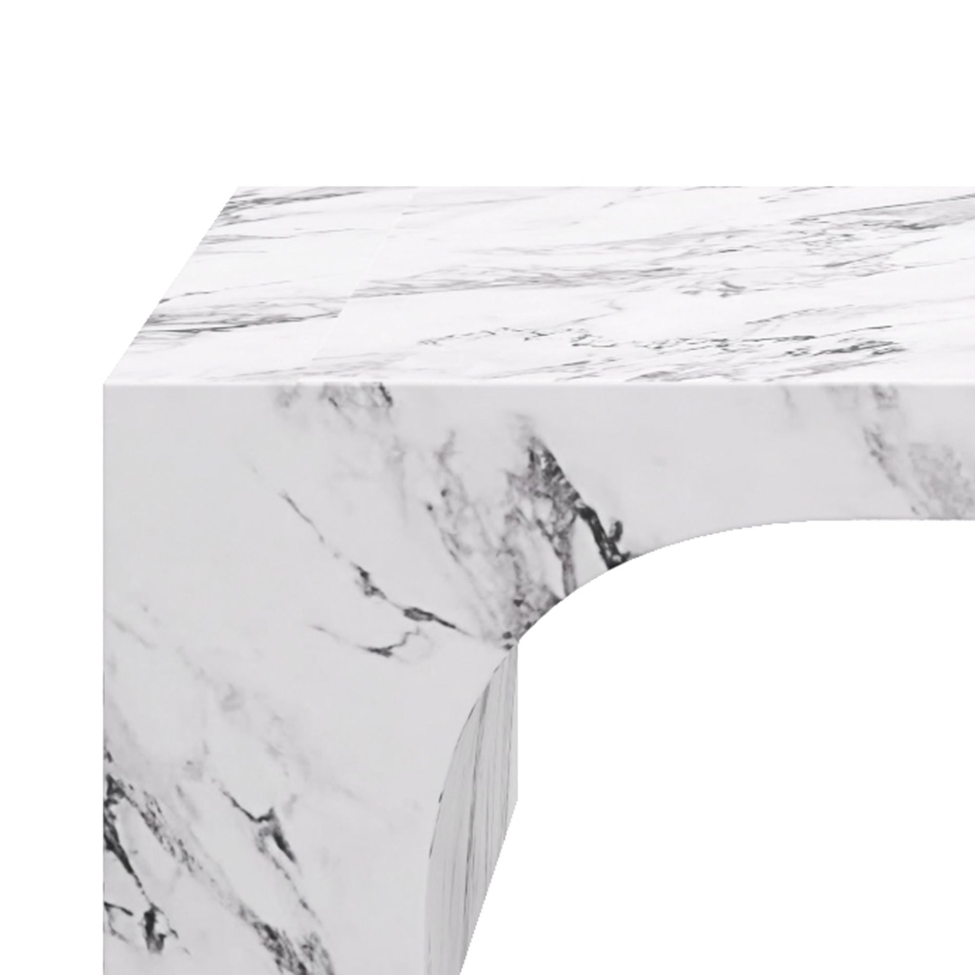 Atticus rectangular coffee table in Bulgari white by World Wide, featuring a sleek modern design with a smooth surface and sturdy legs.