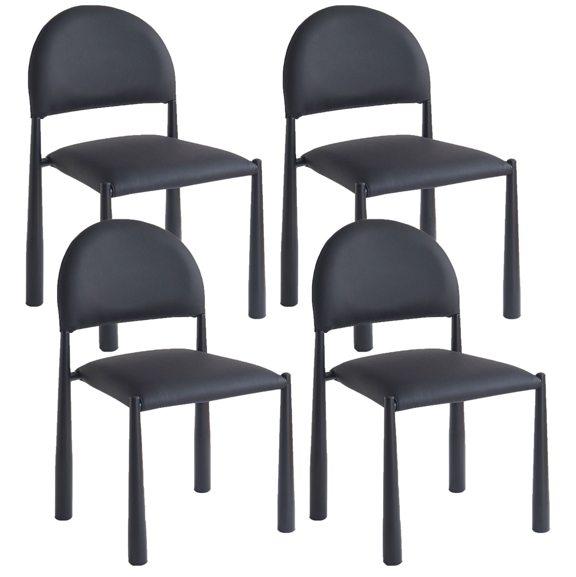 Auggie Lounge Dining Chair Black (Set of 4)