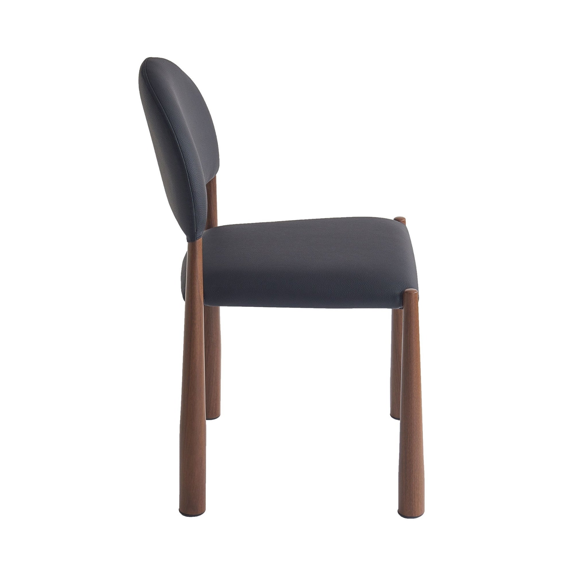 Auggie Dining/Lounge Chair Black and Walnut (Set of 4)