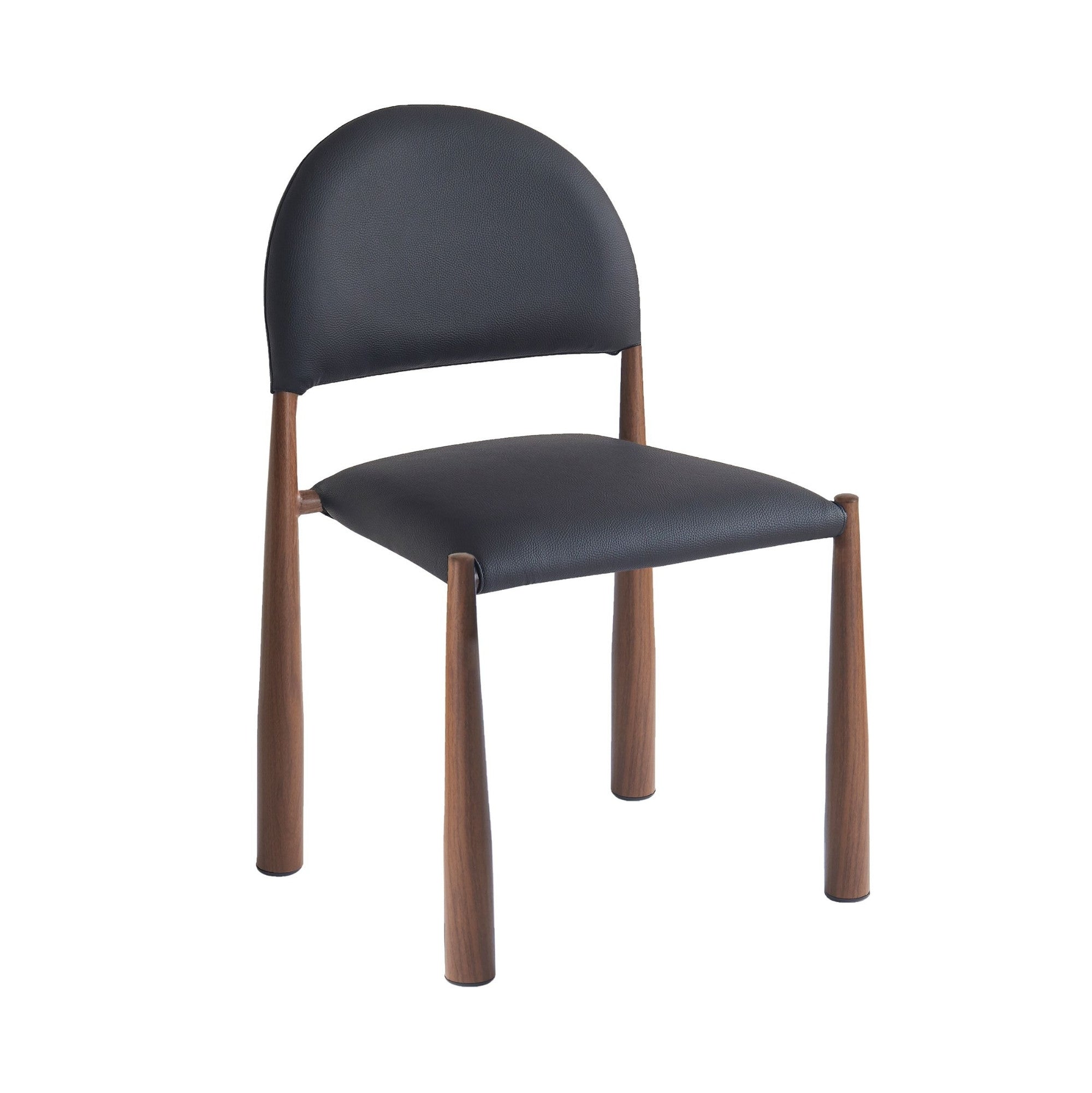 Auggie Dining/Lounge Chair Black and Walnut (Set of 4)