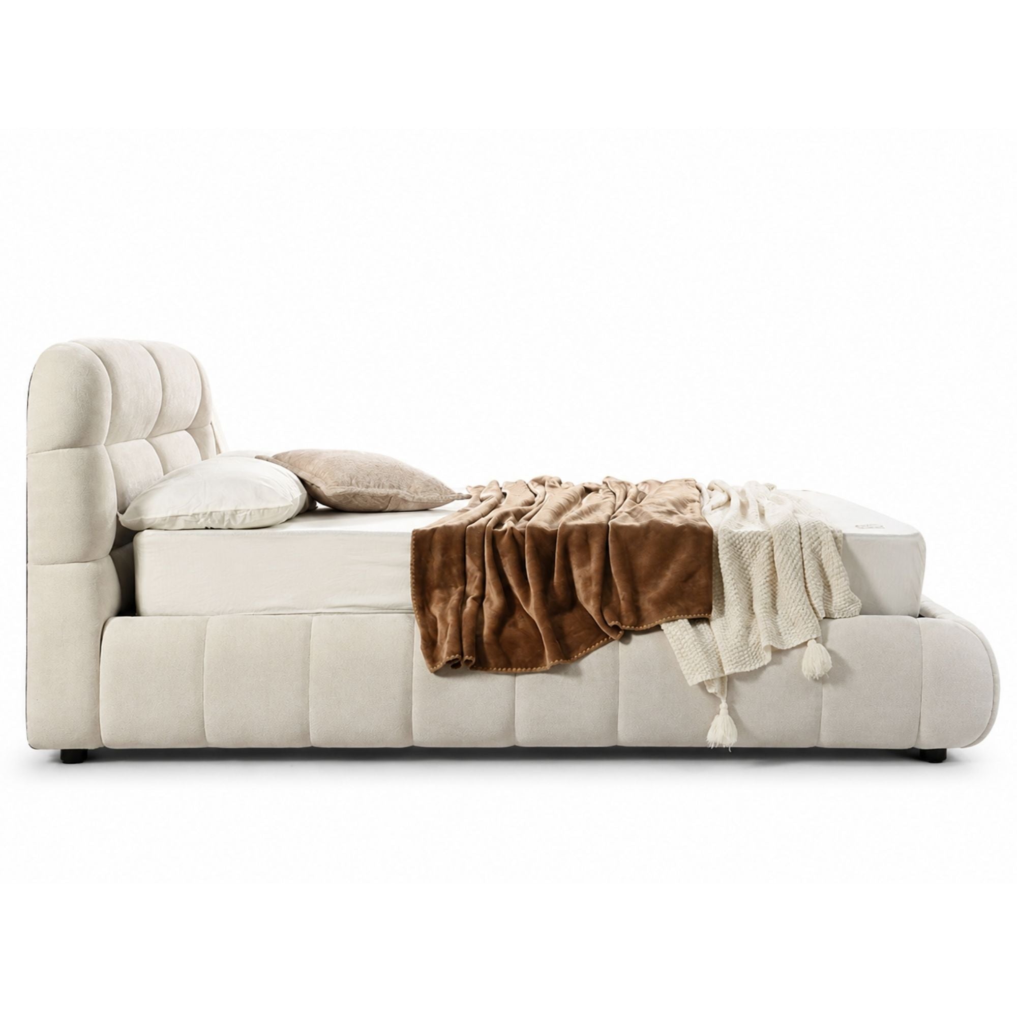 Aurelia Upholstered Lift Storage Bed Beige