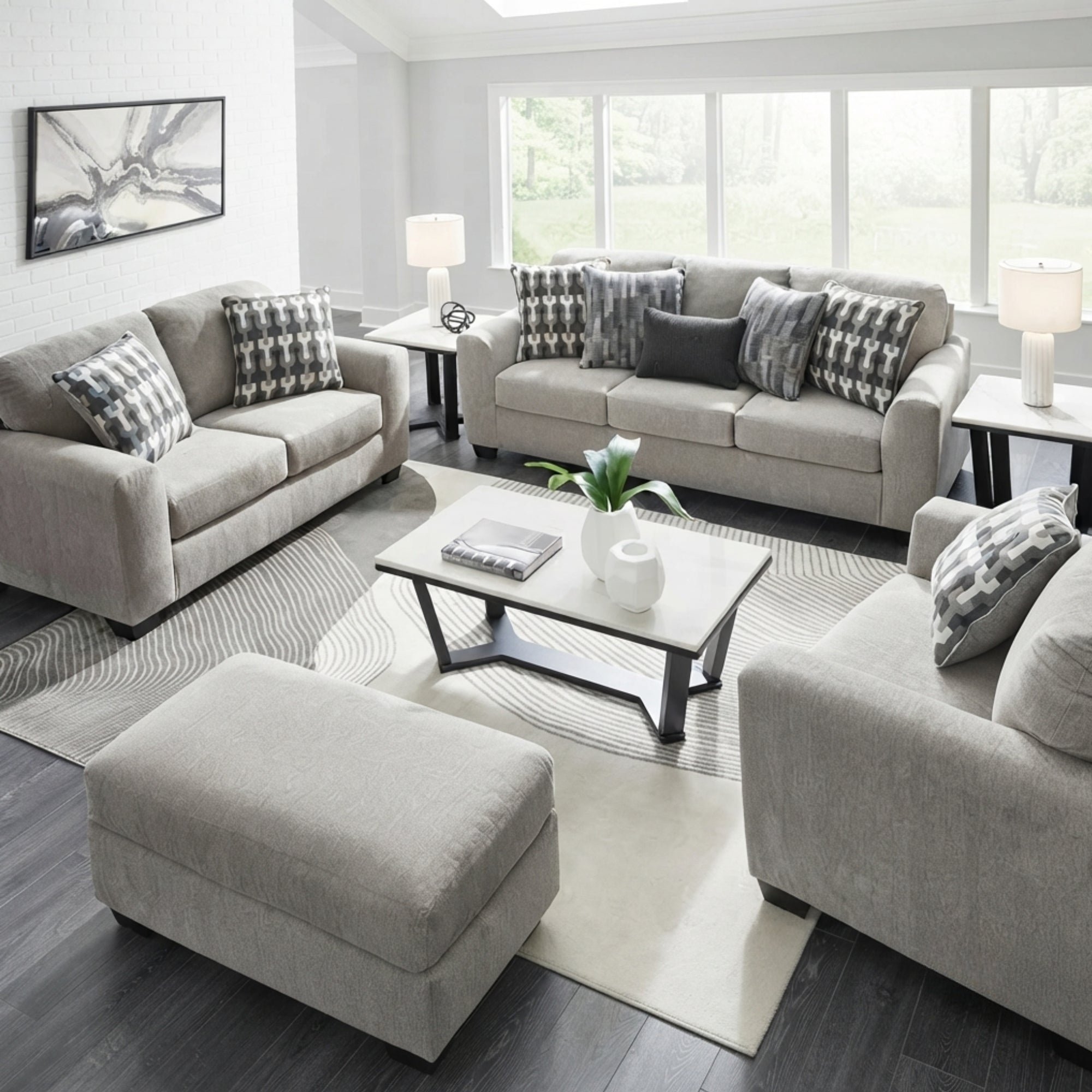 Avenal Park Sofa Set in Flannel