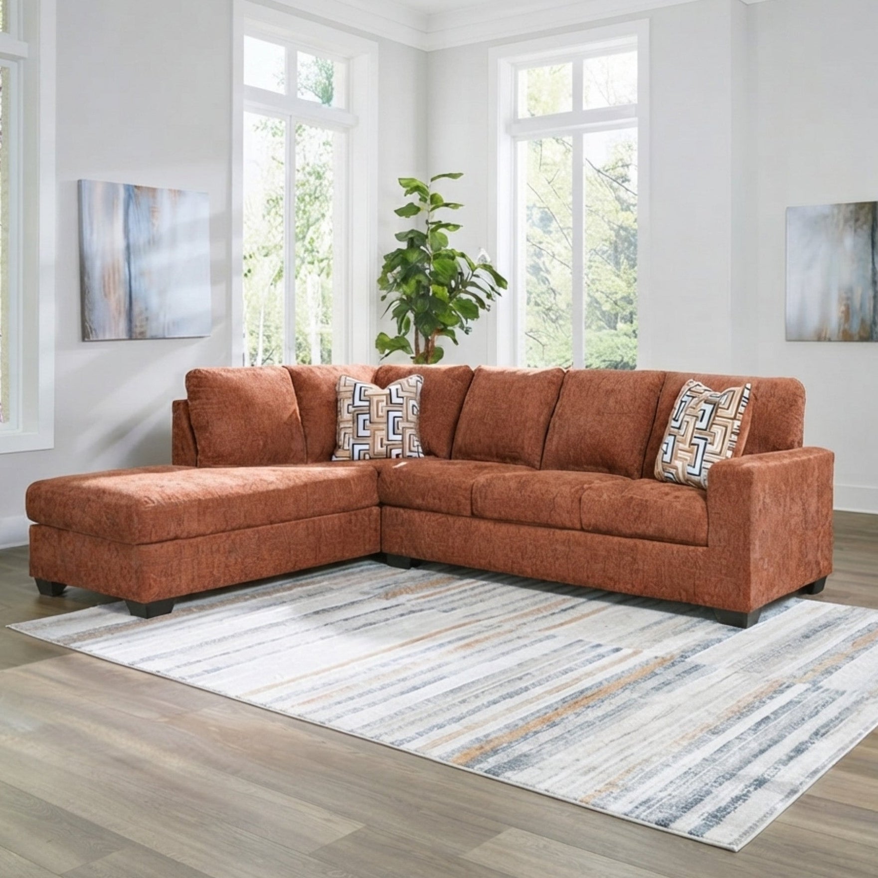 Sectionnel Ashley Aviemore coloris Spice avec CHAISE côté gauche