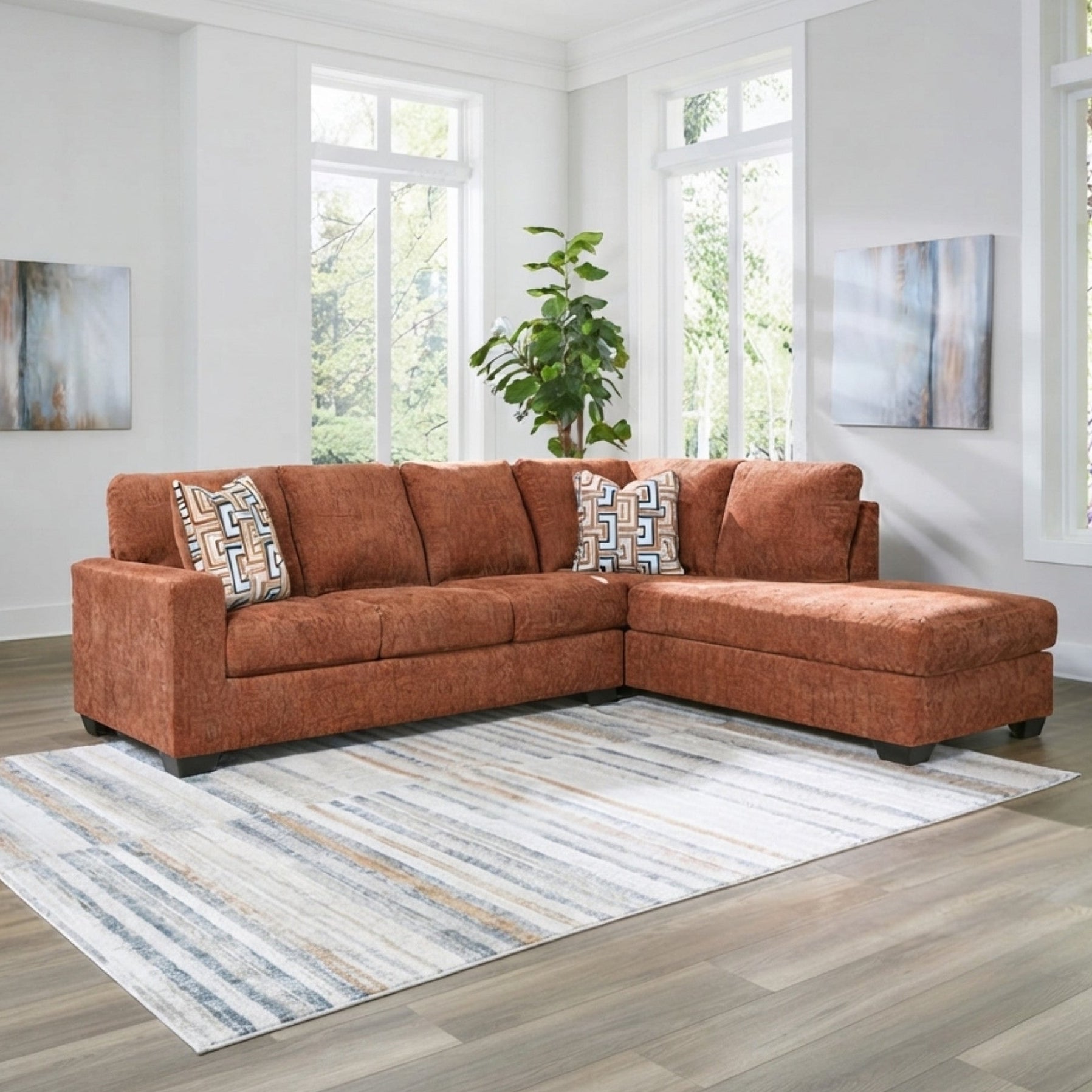 Sectionnel Ashley Aviemore coloris Spice avec CHAISE côté gauche