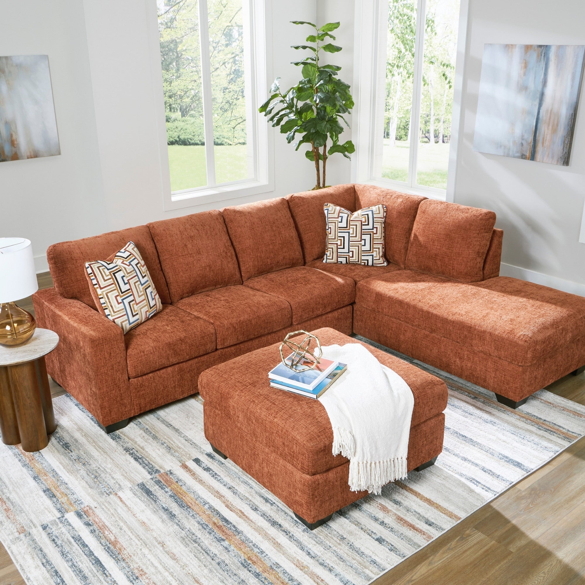 Sectionnel Ashley Aviemore coloris Spice avec CHAISE côté gauche