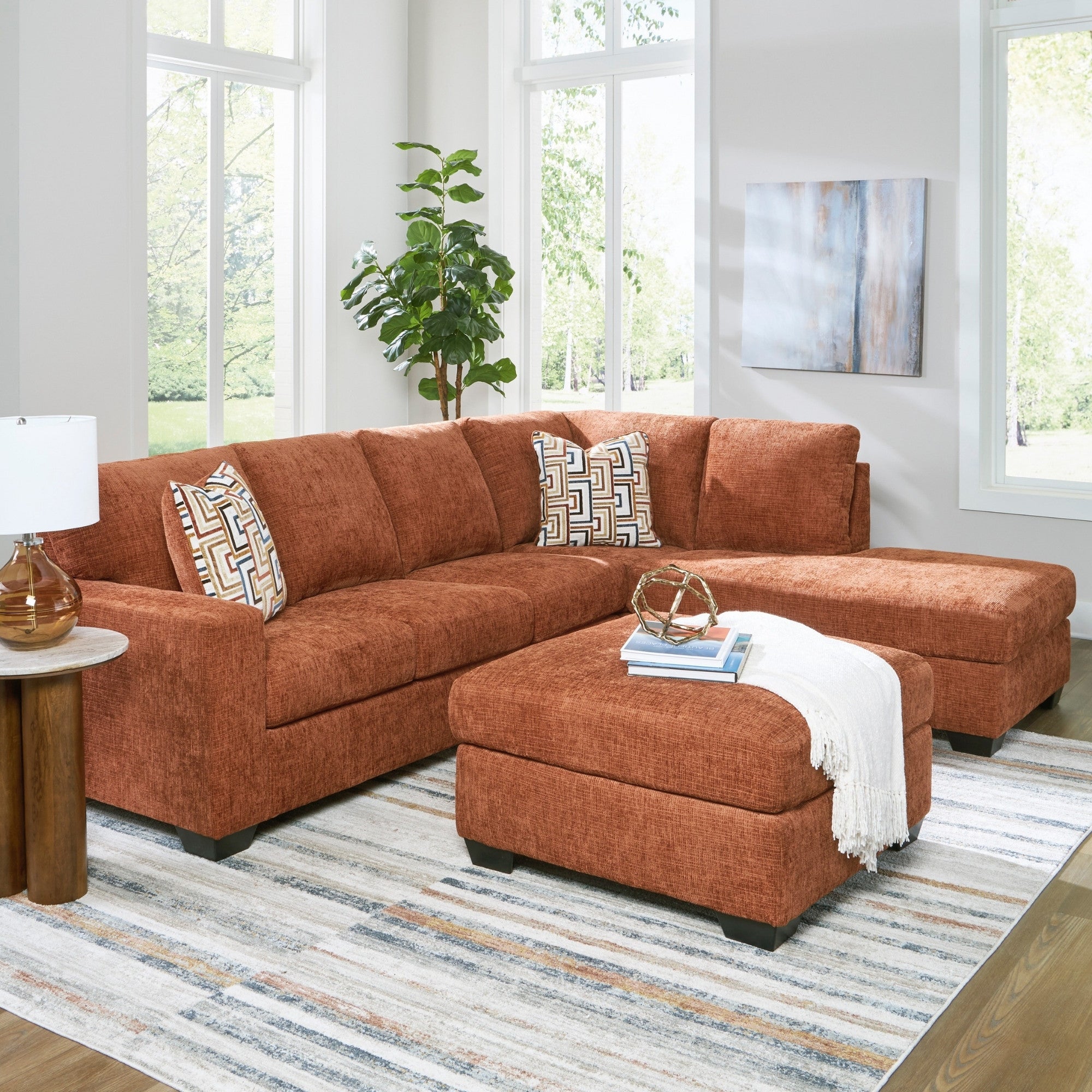 Sectionnel Ashley Aviemore coloris Spice avec CHAISE côté gauche