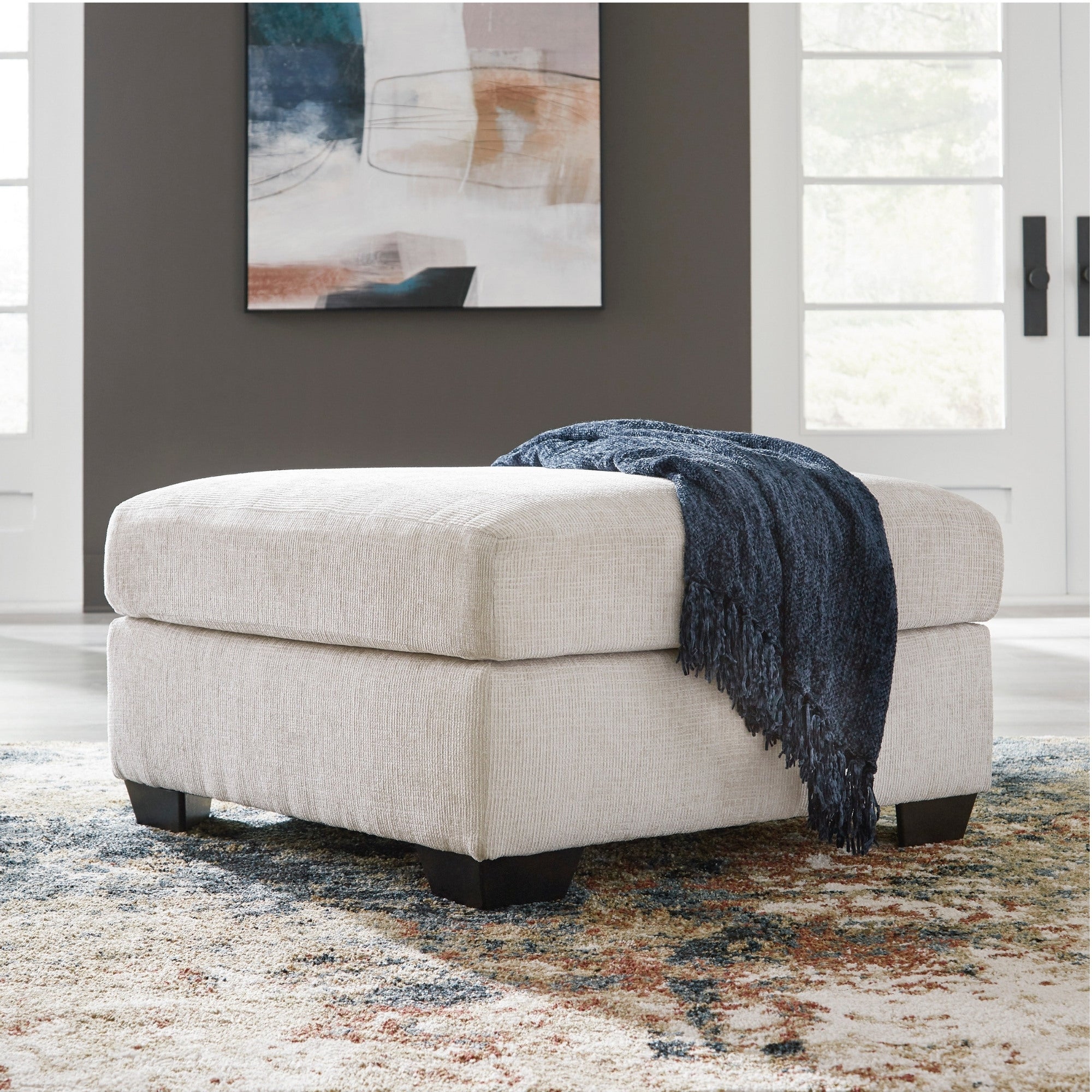 Aviemore Oversized Accent Ottoman in Stone