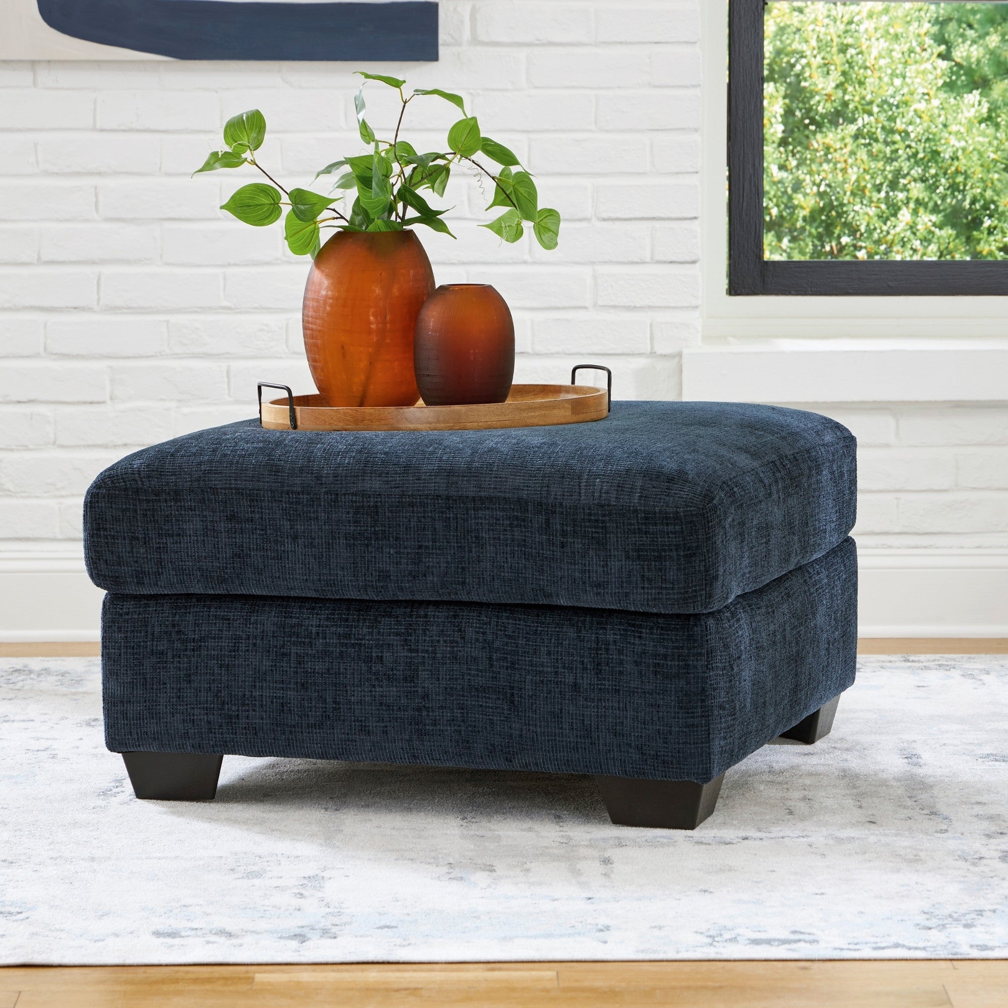 Aviemore Oversized Accent Ottoman in Ink