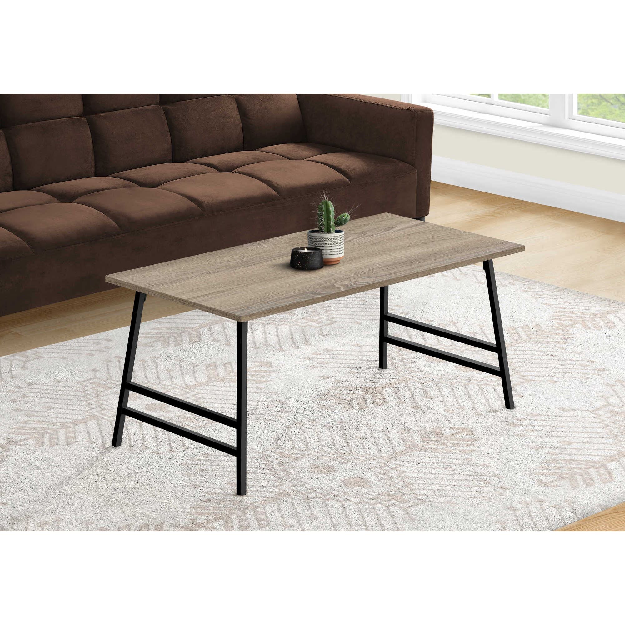 Dark taupe Axon coffee table by Monarch Specialties featuring a modern, sleek design with smooth surface and sturdy legs.