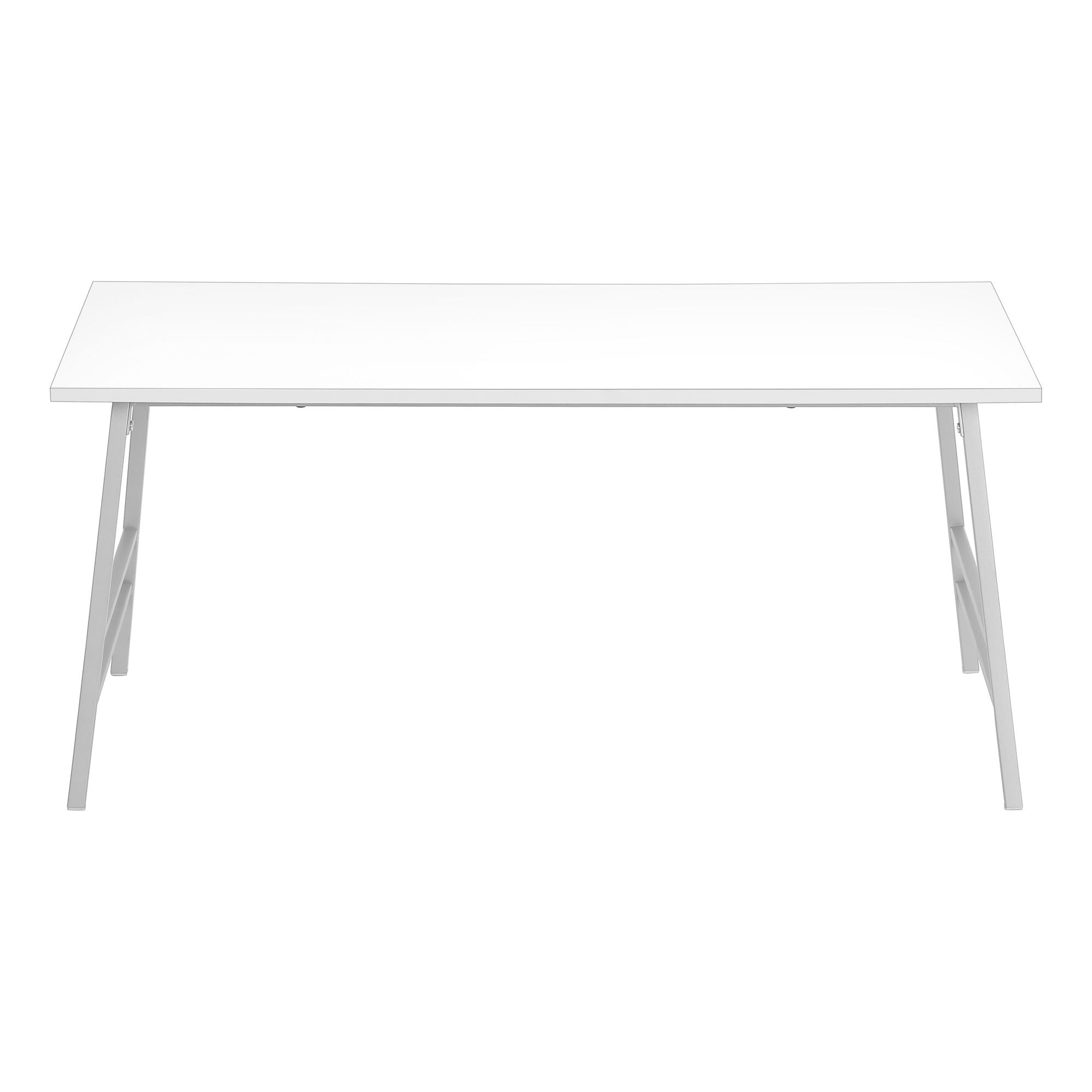 White Cavaro coffee table by Monarch Specialties, showcasing a sleek, modern design with a smooth surface and sturdy legs.
