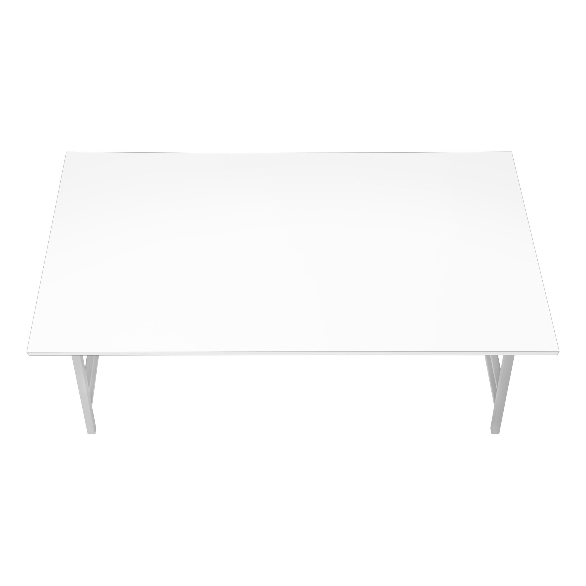 White Cavaro coffee table by Monarch Specialties, modern design with smooth surface and sturdy legs, perfect for living room decor.