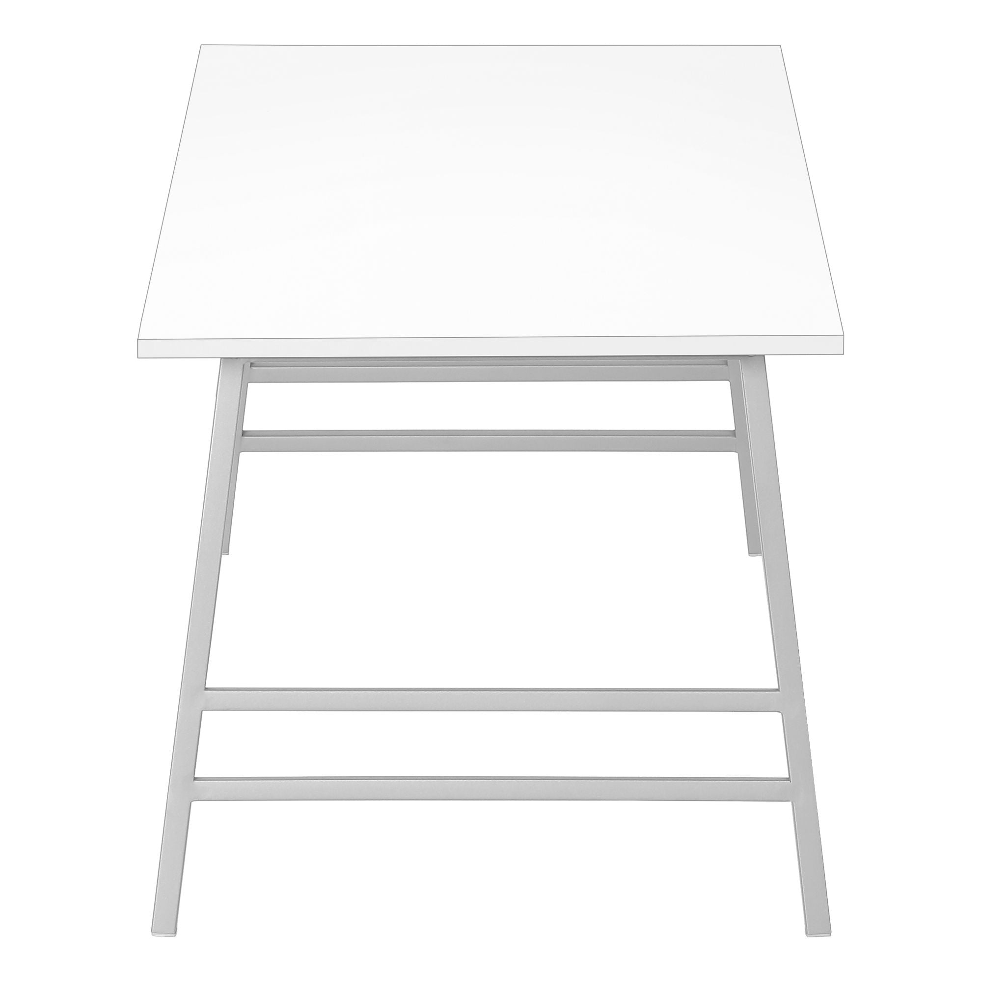 White Axon coffee table by Monarch Specialties featuring a sleek modern design with clean lines and a smooth surface.