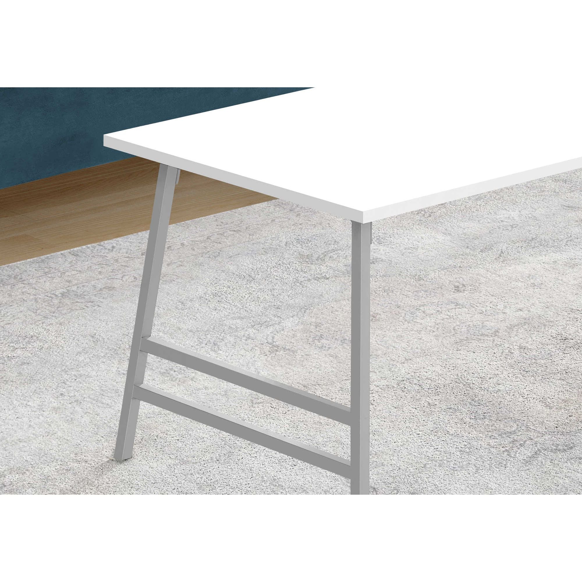 White Axon coffee table by Monarch Specialties with sleek, modern design and smooth surface for contemporary living spaces.