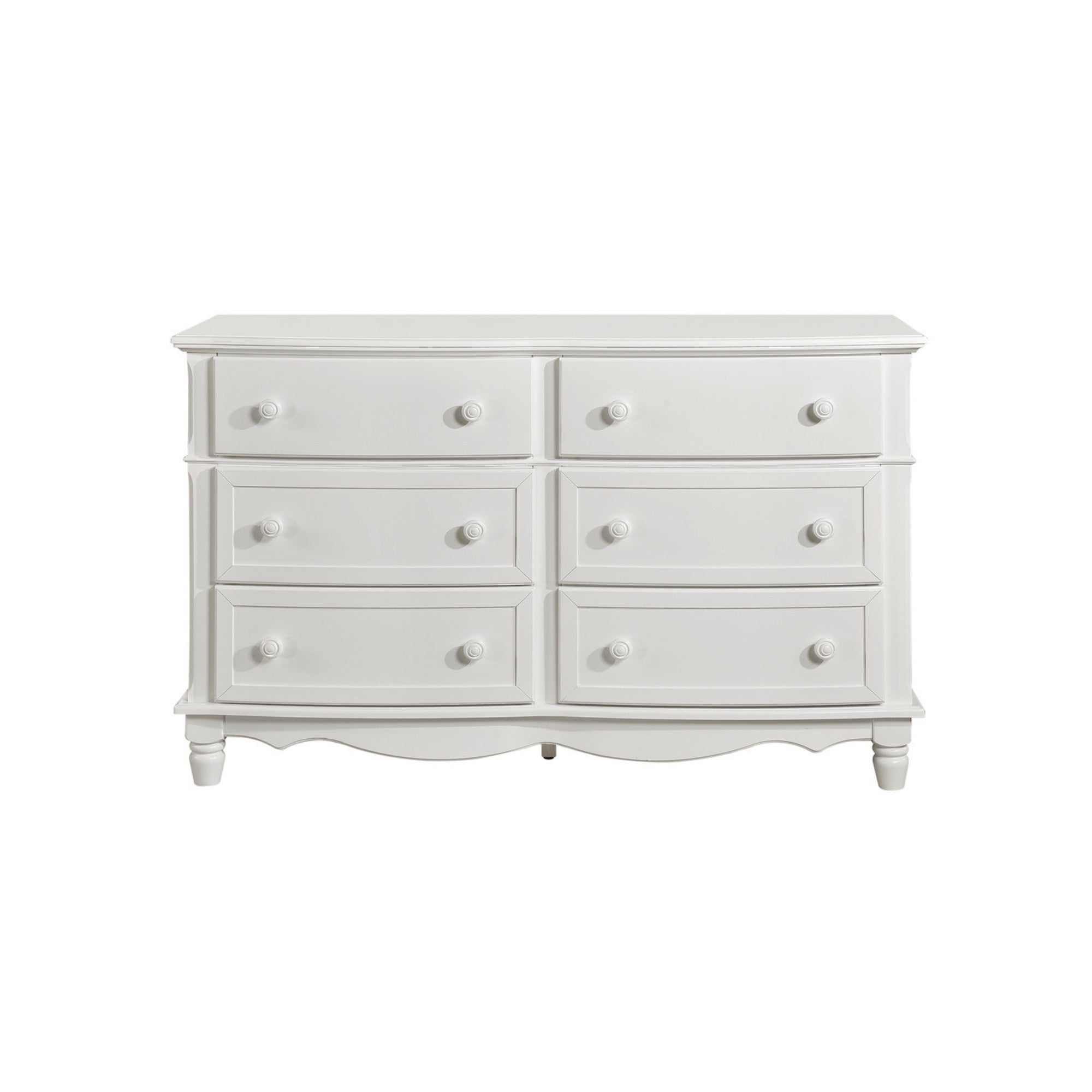 White MAZ Clementine Collection bedroom set with a bed, nightstands, and dresser in a modern bedroom setting.