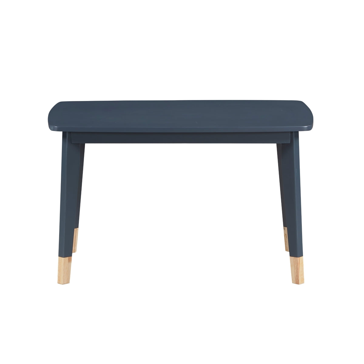 Kids dining set by MAZ featuring a navy blue 5-piece table and chair set for children, shown from the front.