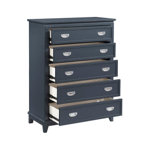 MAZ Sloane Collection Youth Chest in navy blue, wooden storage chest with metal handles and classic design.