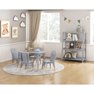Gray kids dining table and chair set from the MAZ Sloane Collection, 5-piece set for children.